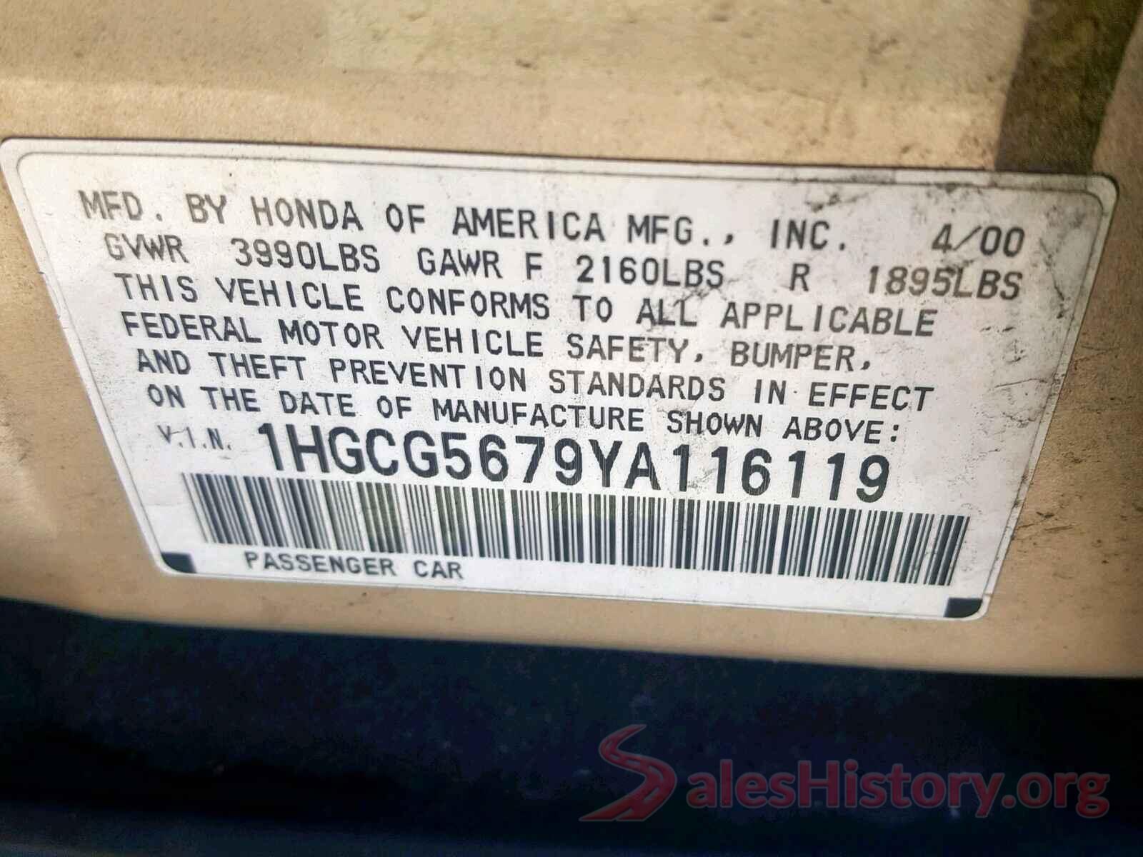 4T1K61AK1MU411270 2000 HONDA ACCORD