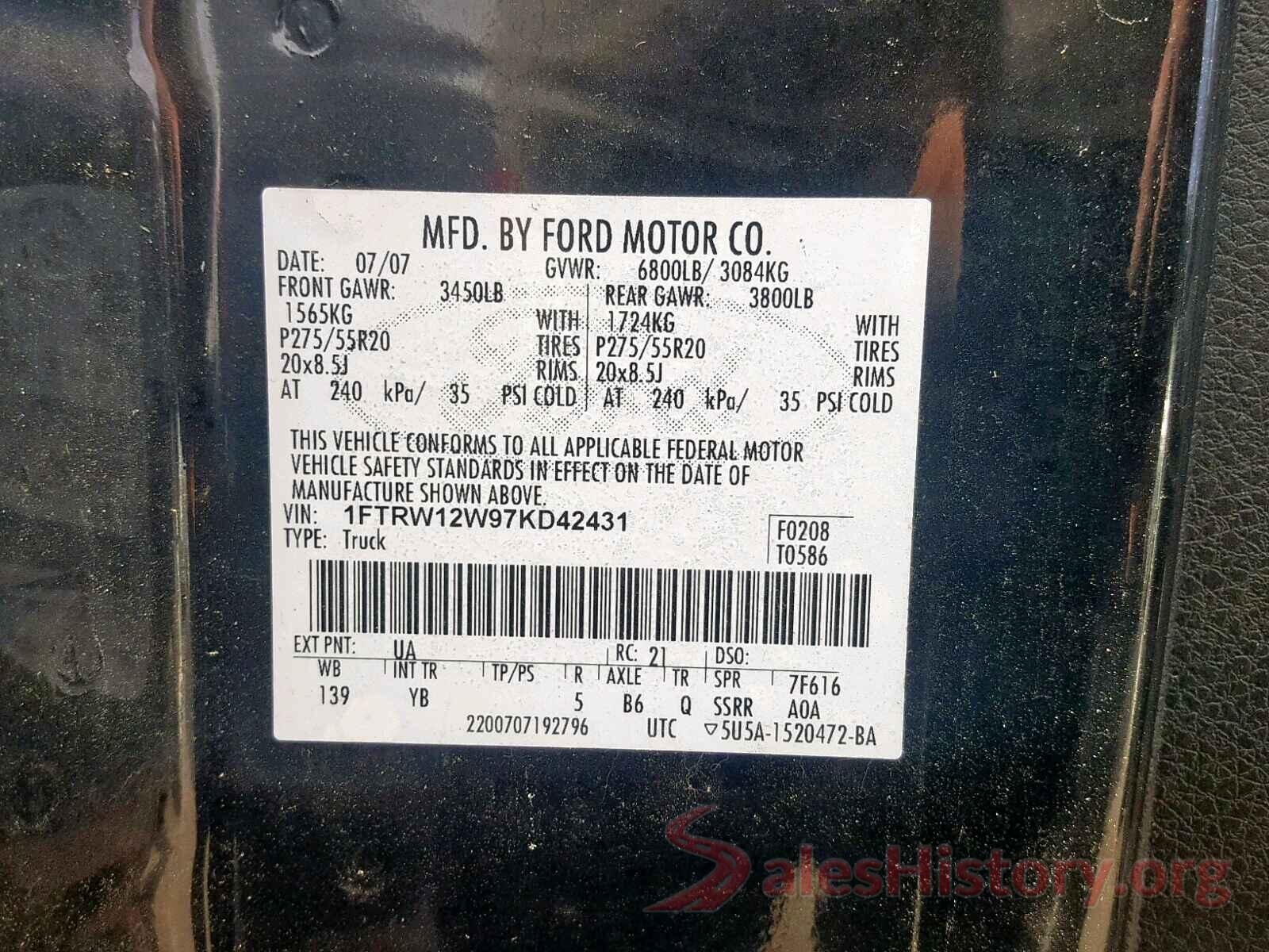 3MYDLBYV1HY148391 2007 FORD F150 SUPER