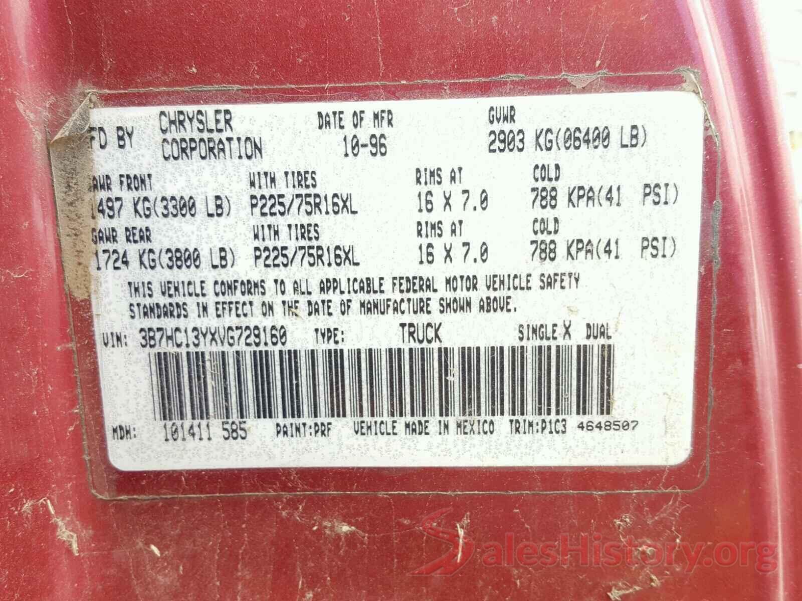 1FMCU0GD6HUE77039 1997 DODGE RAM 1500