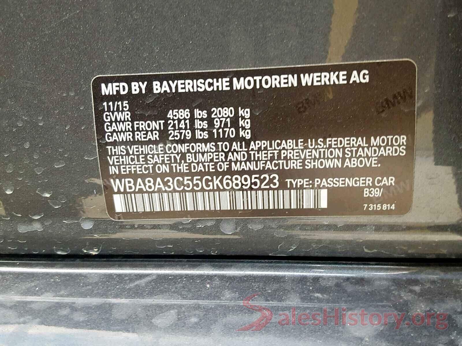 1G1BE5SMXJ7126553 2016 BMW 3 SERIES