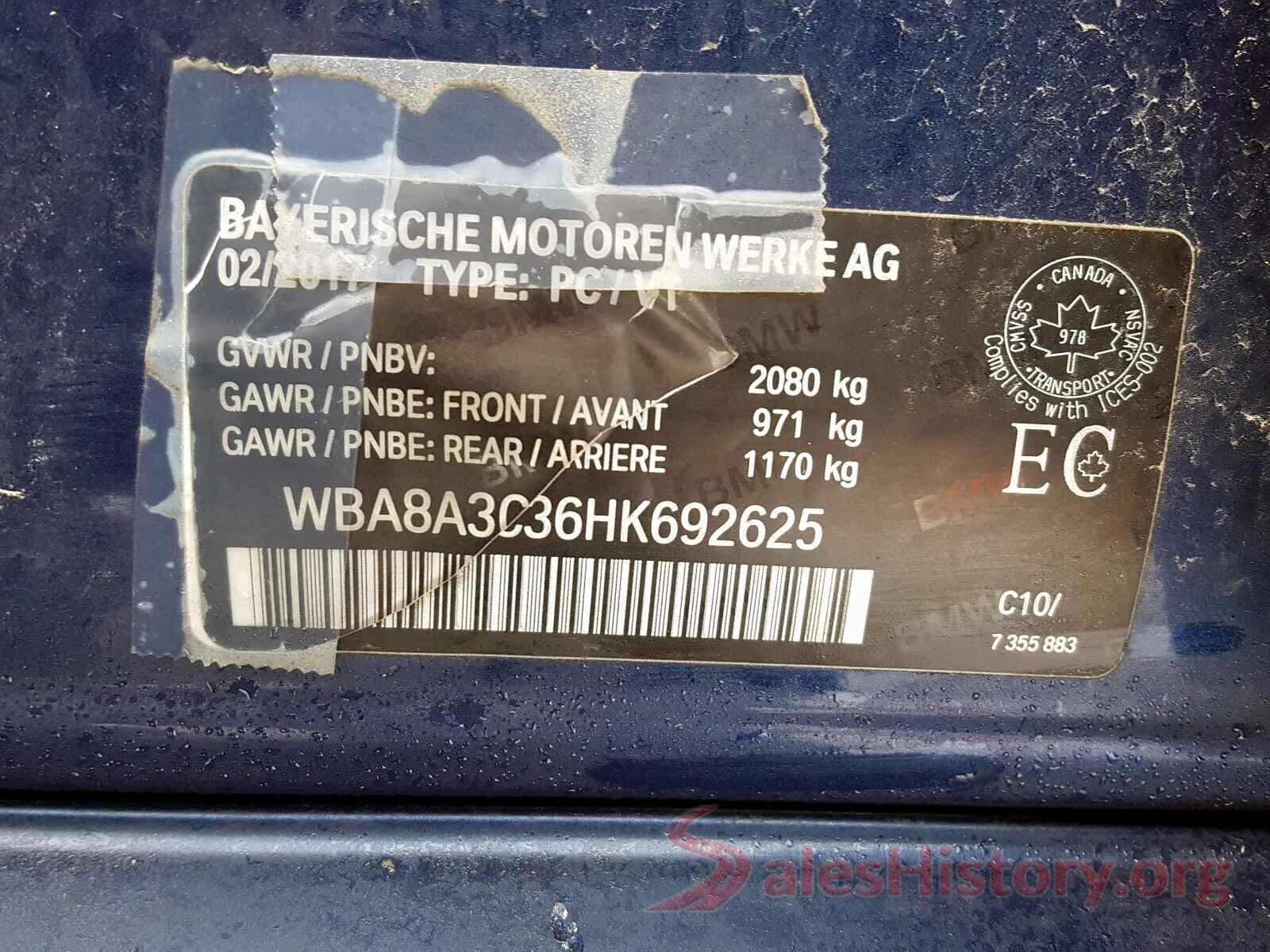 5NPD74LF3KH459193 2017 BMW 3 SERIES