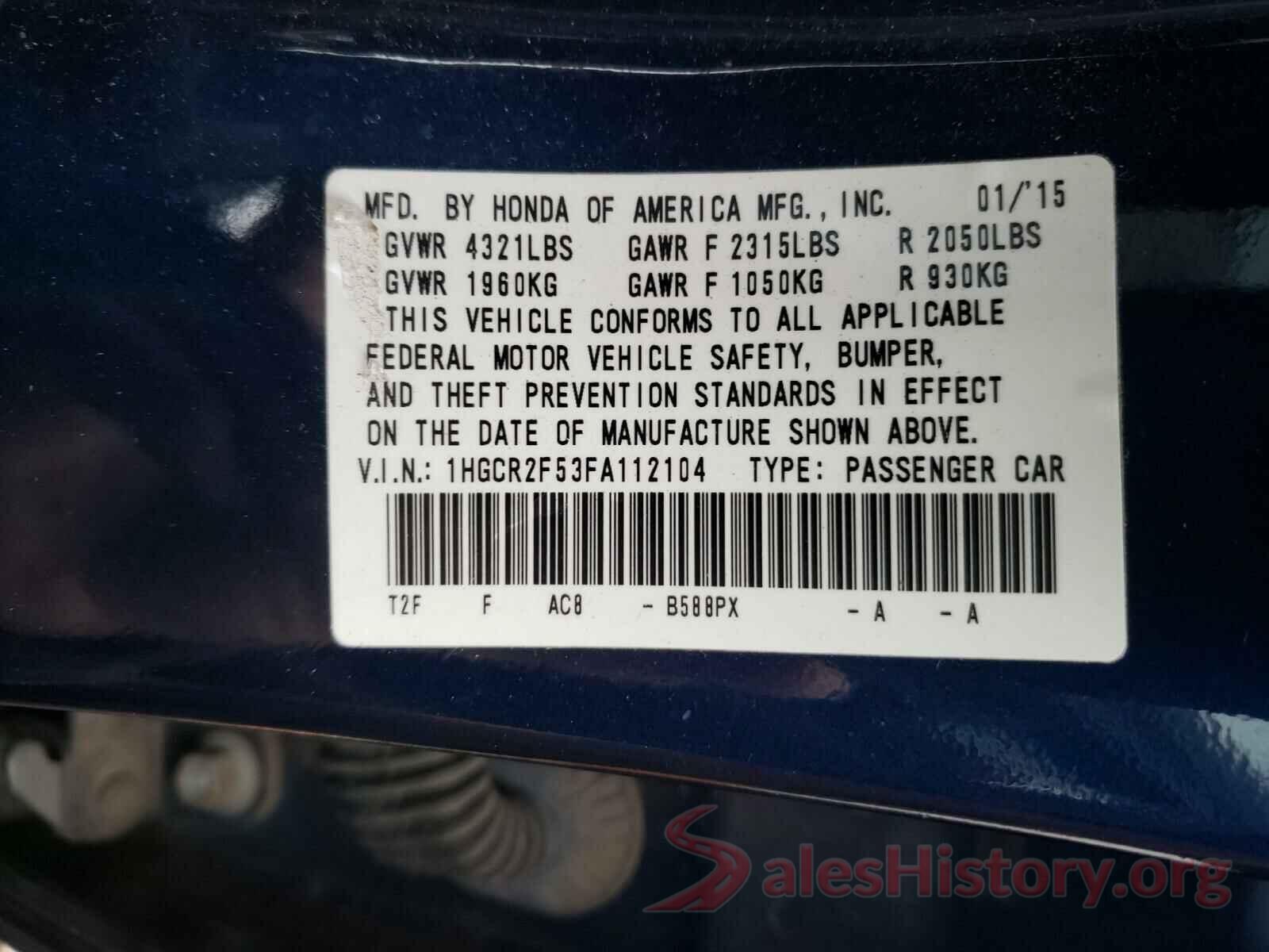 5TDDZRFHXJS499672 2015 HONDA ACCORD