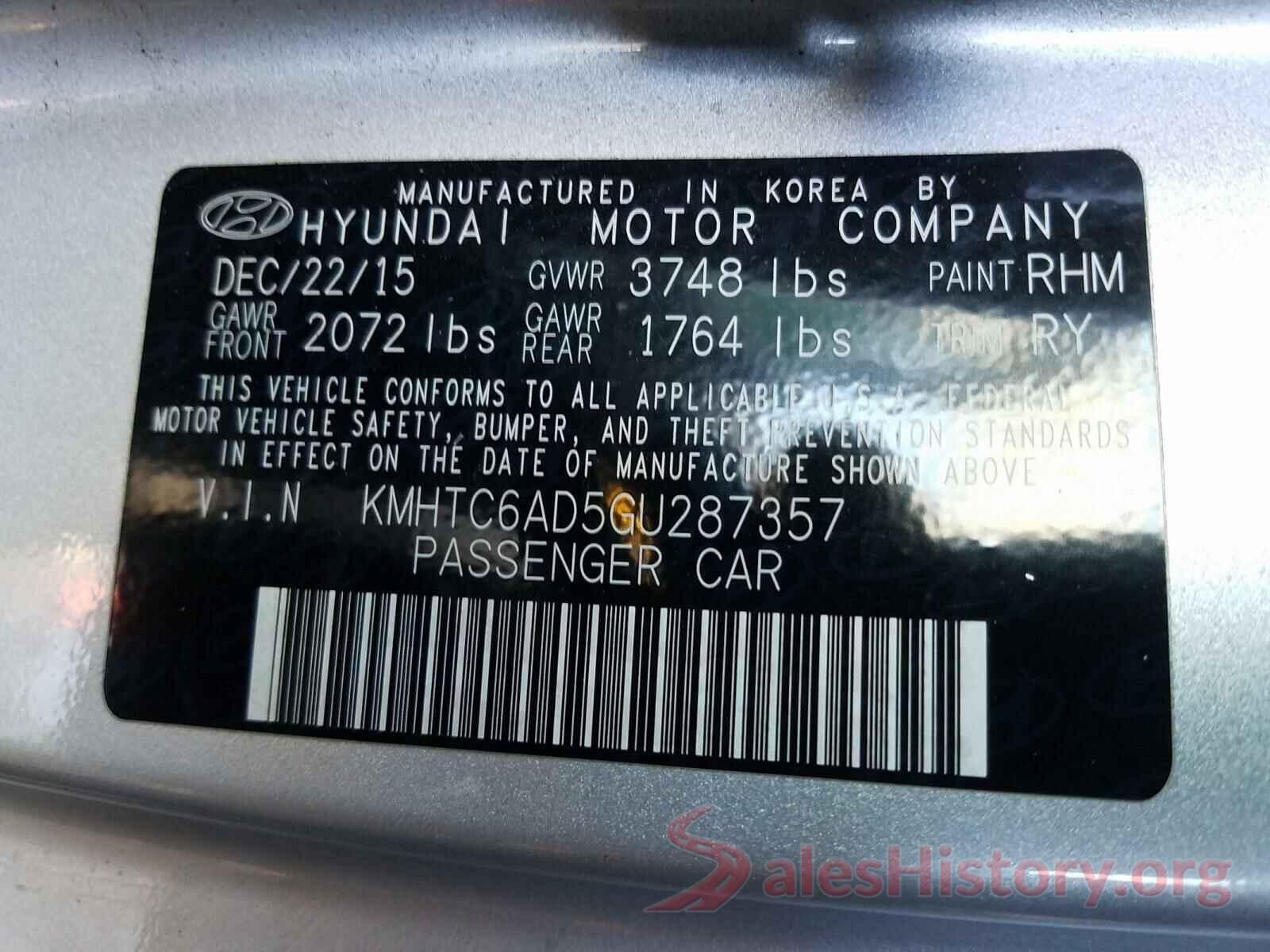 KMHTC6AD5GU287357 2016 HYUNDAI VELOSTER