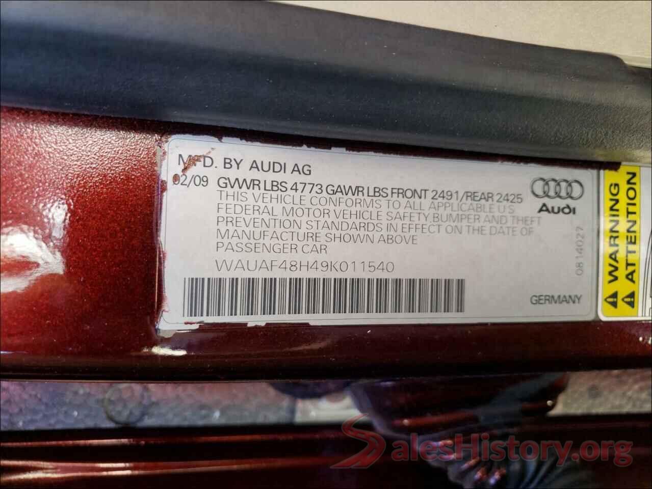 1C4NJRFB5HD176983 2009 AUDI A4