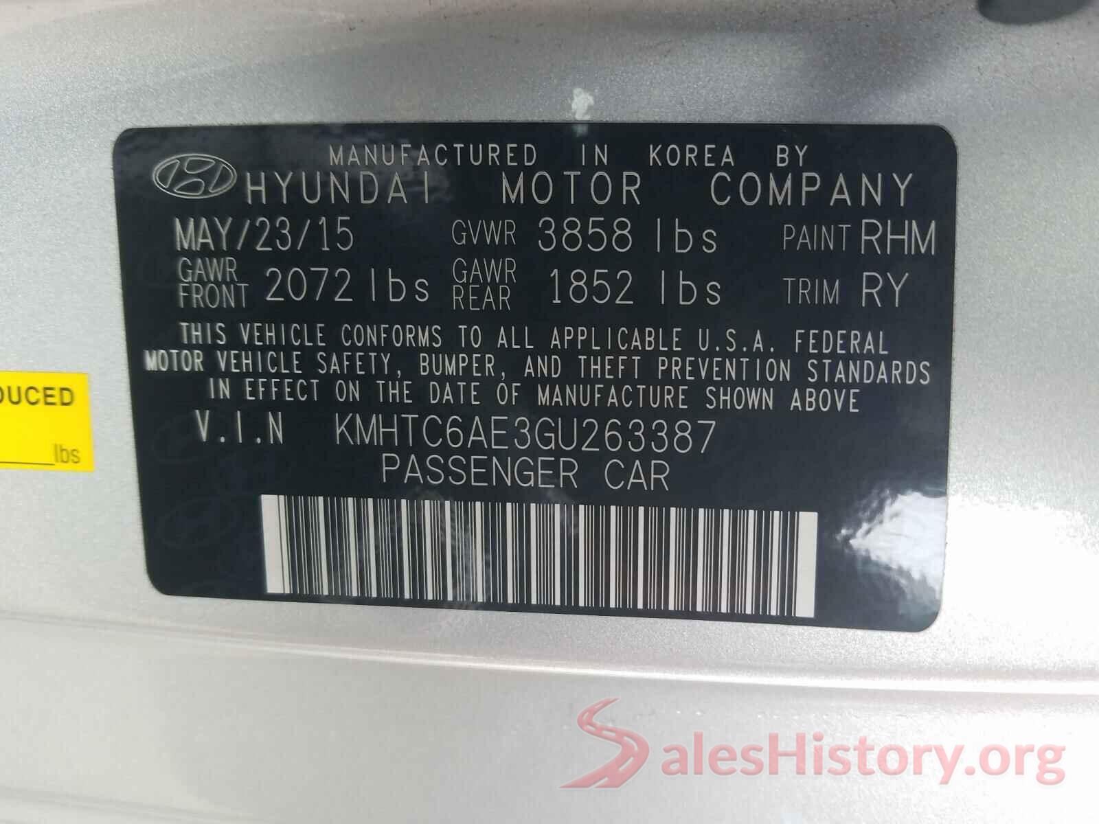 KMHTC6AE3GU263387 2016 HYUNDAI VELOSTER