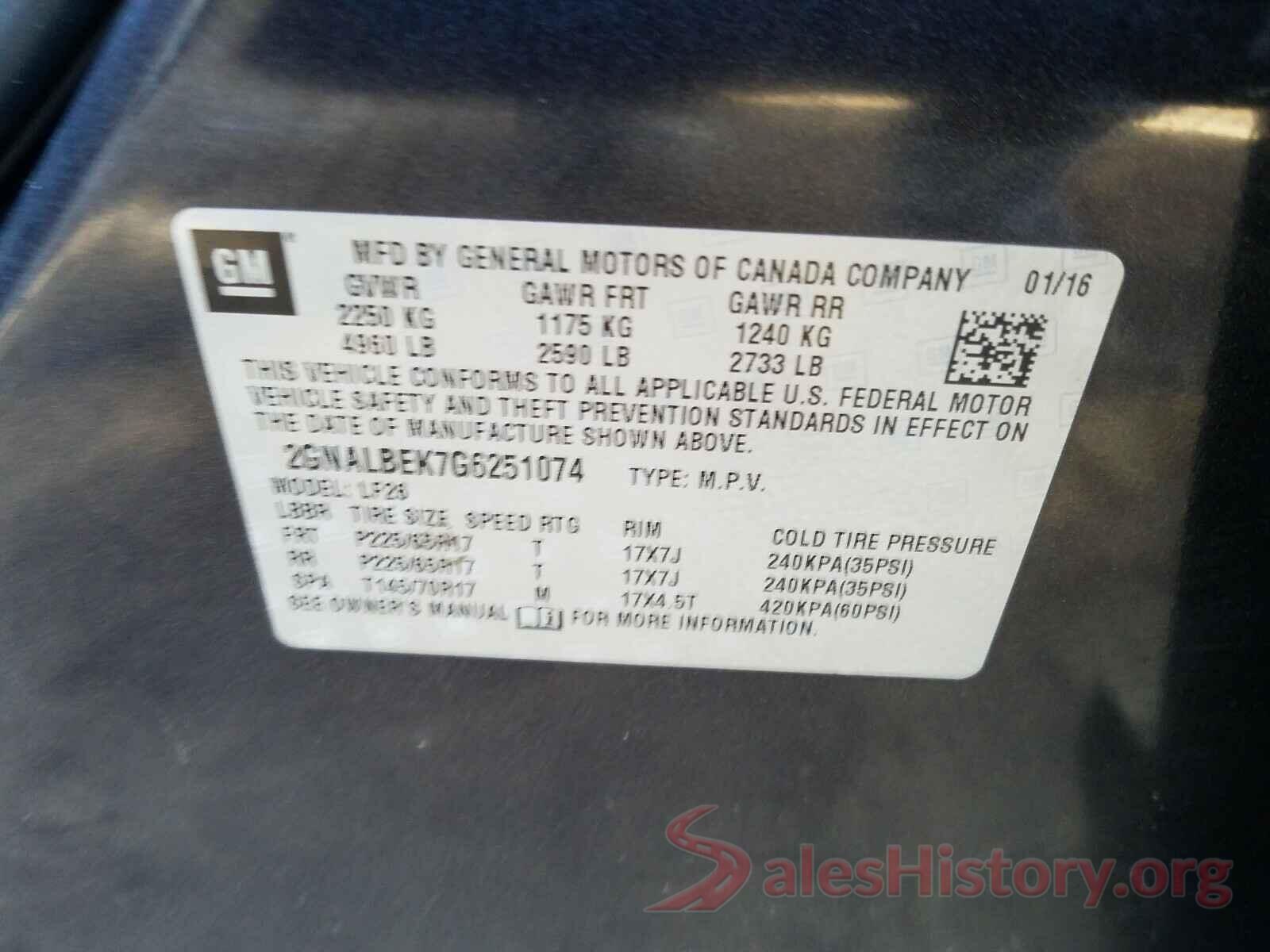 2GNALBEK7G6251074 2016 CHEVROLET EQUINOX