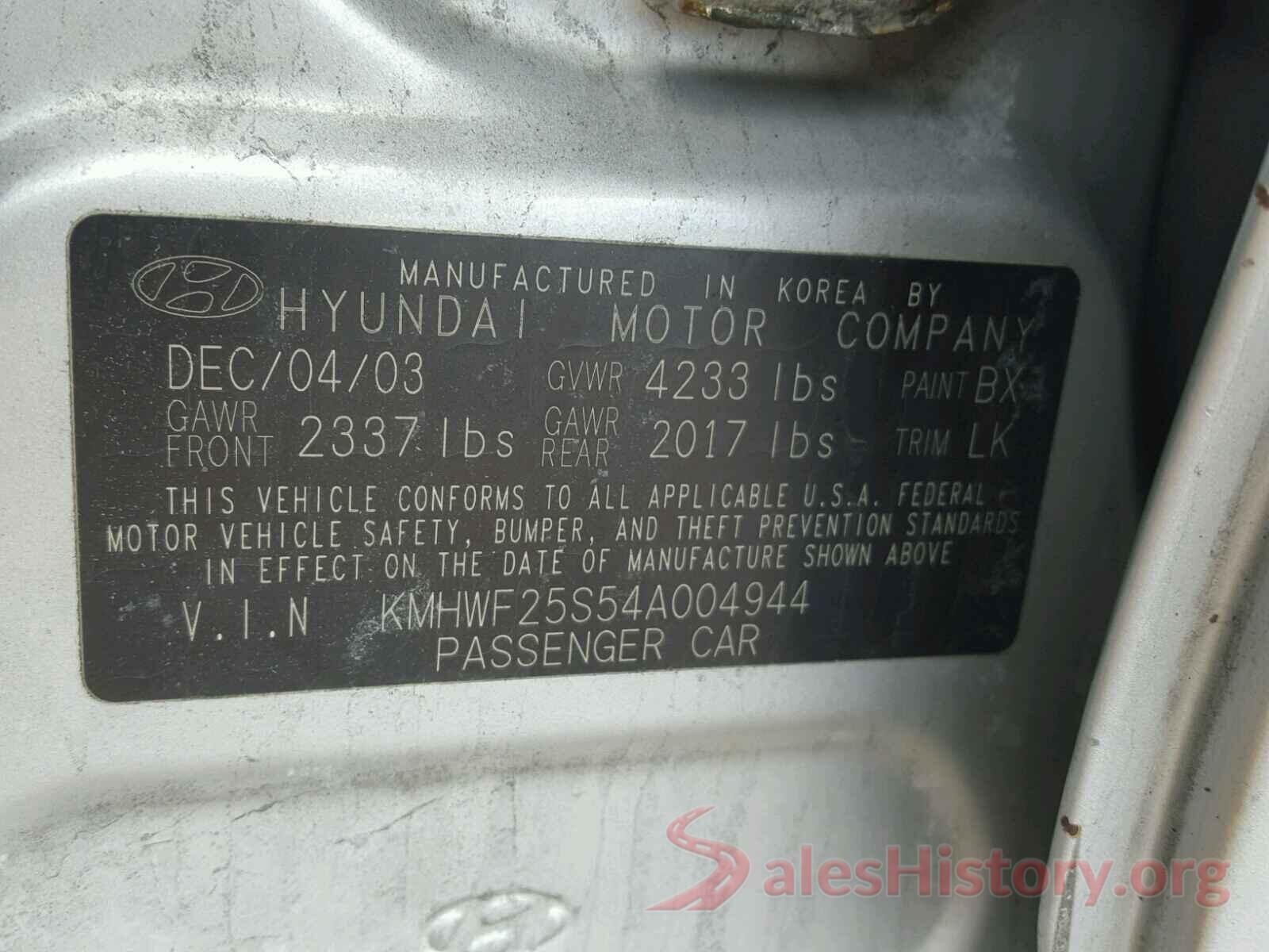 3N1AB7AP2KY421085 2004 HYUNDAI SONATA