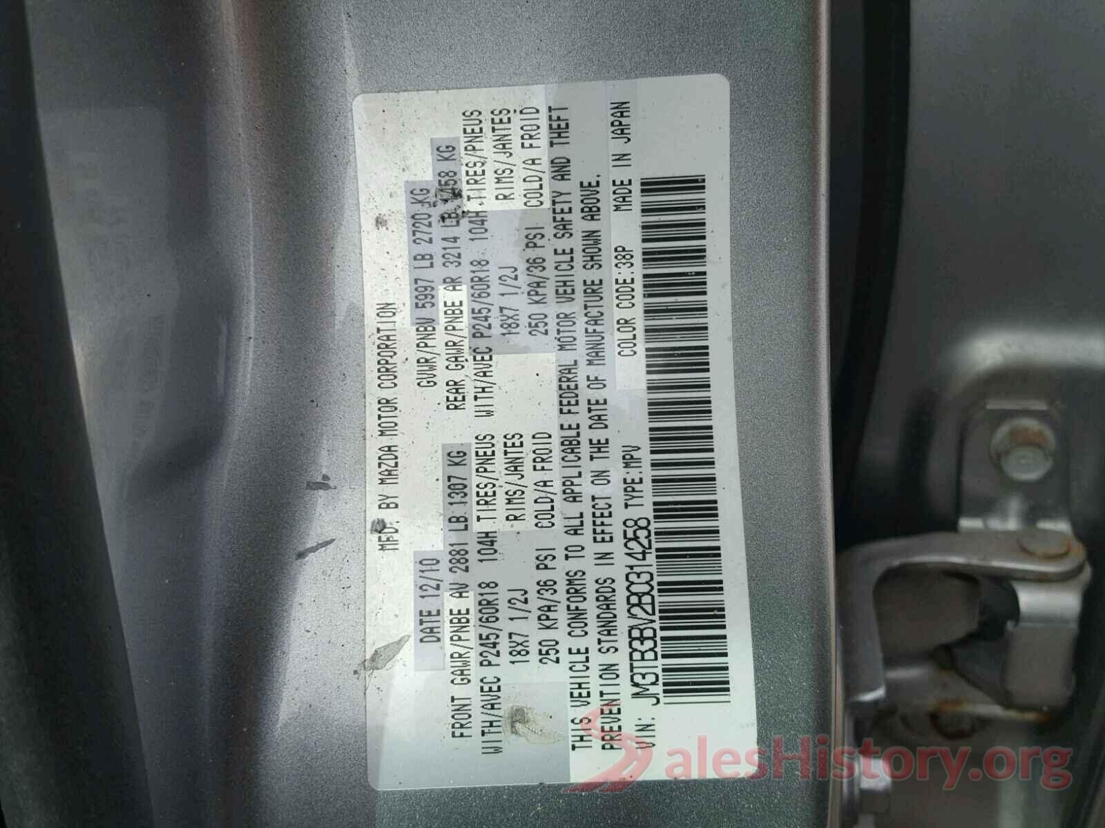 3N1AB7AP7KY437346 2011 MAZDA CX-9