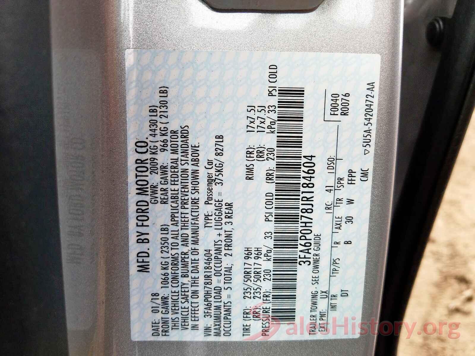 5NPE24AF1GH263718 2018 FORD FUSION