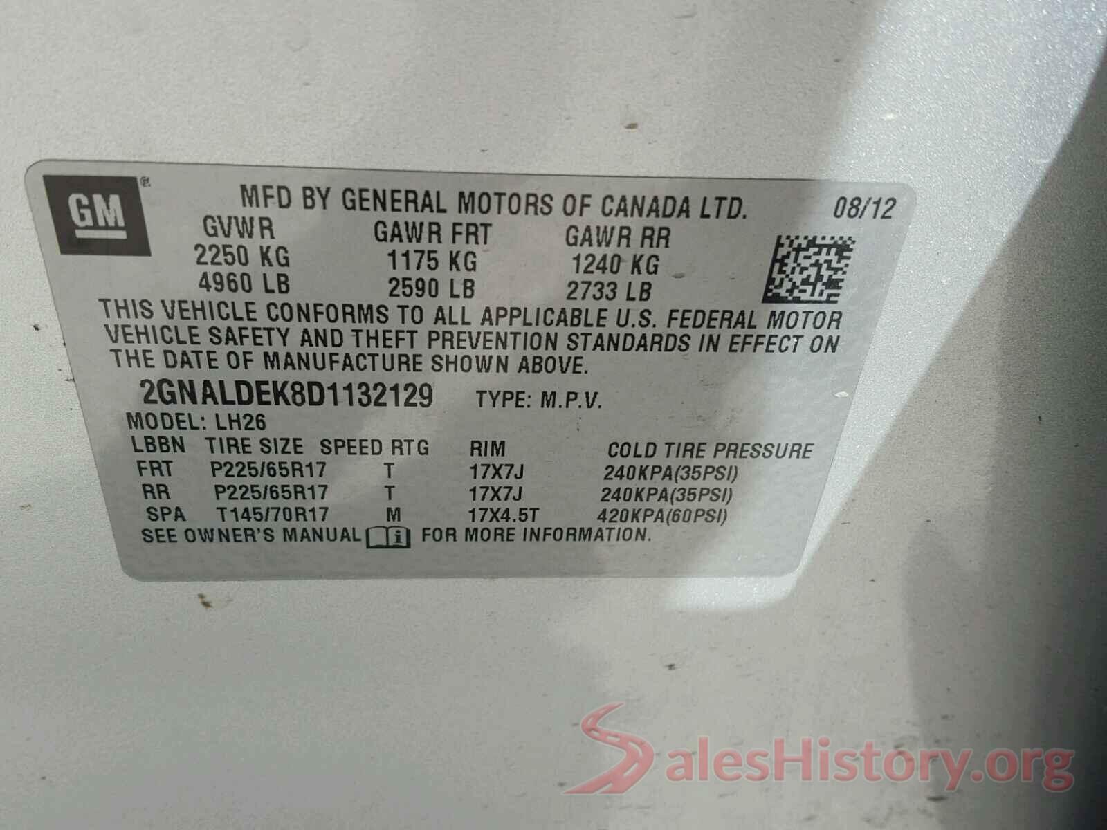 3FA6P0H77HR224326 2013 CHEVROLET EQUINOX