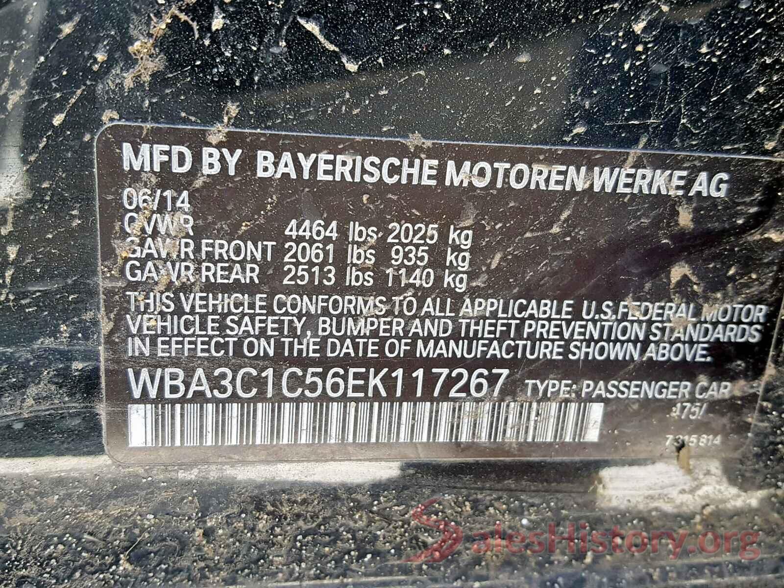 1FADP3L90GL223761 2014 BMW 3 SERIES