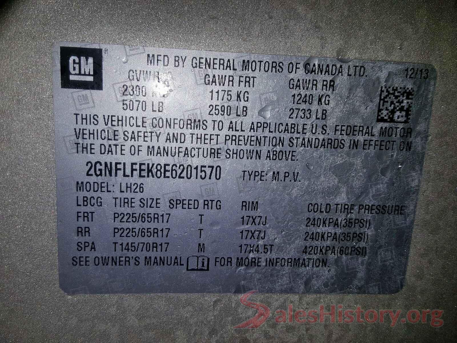 5TFCZ5AN3GX046014 2014 CHEVROLET EQUINOX