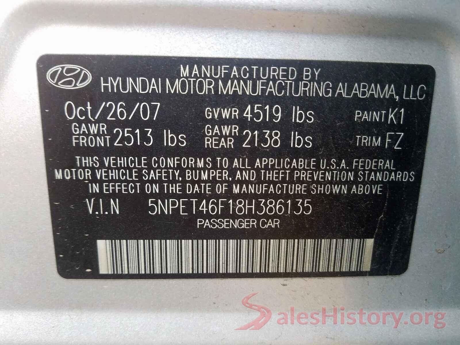 KNDJP3A5XK7635393 2008 HYUNDAI SONATA