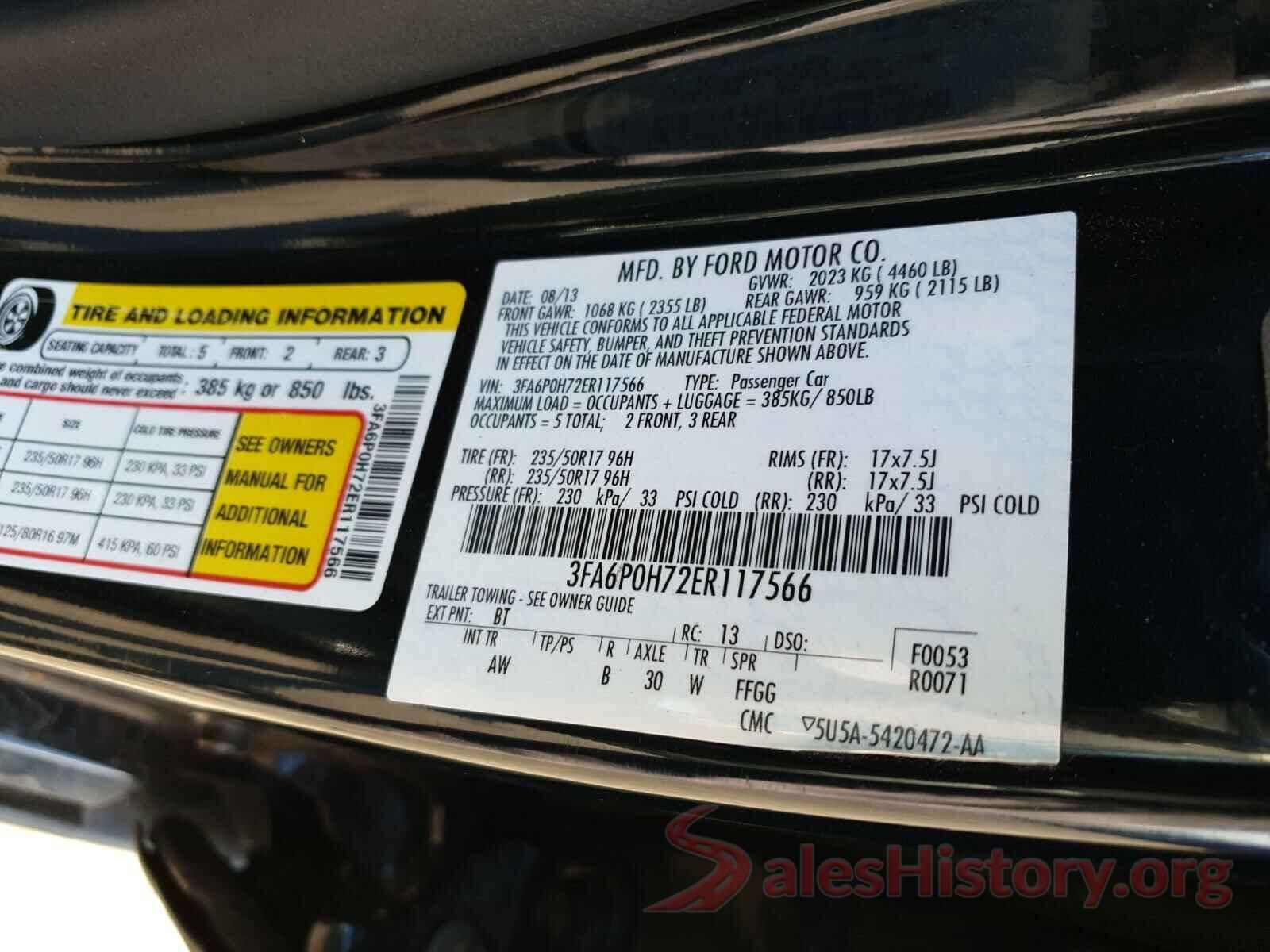 KNAFK4A68G5562379 2014 FORD FUSION