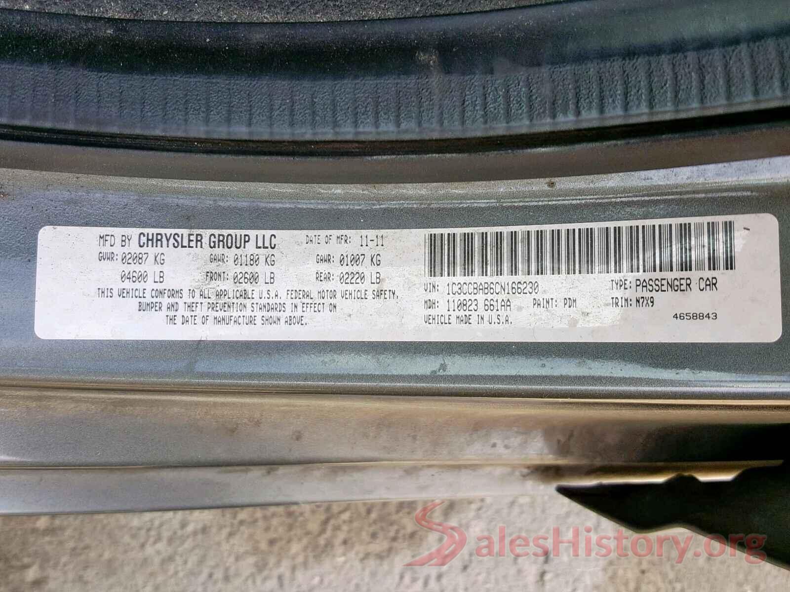 5NPD74LF5KH461964 2012 CHRYSLER 200