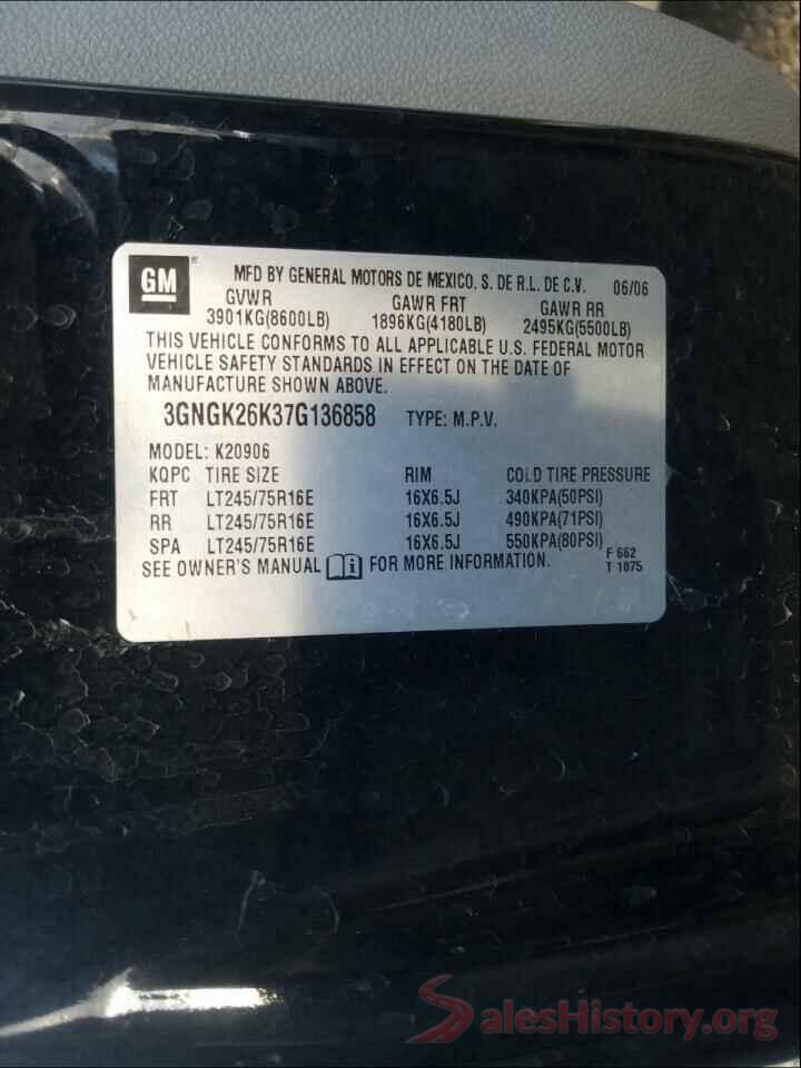 1FADP3L91HL328259 2007 CHEVROLET SUBURBAN