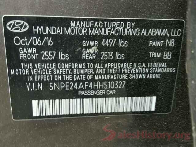 3N1AB7AP4GY298610 2017 HYUNDAI SONATA