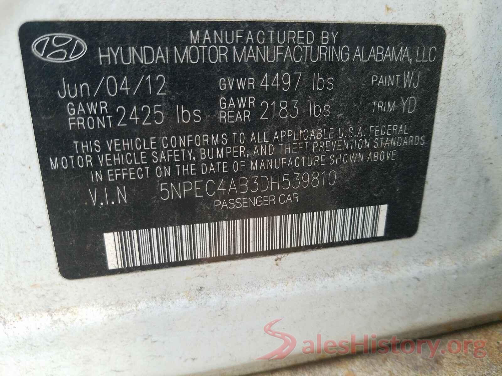 3MZBN1U76HM108359 2013 HYUNDAI SONATA