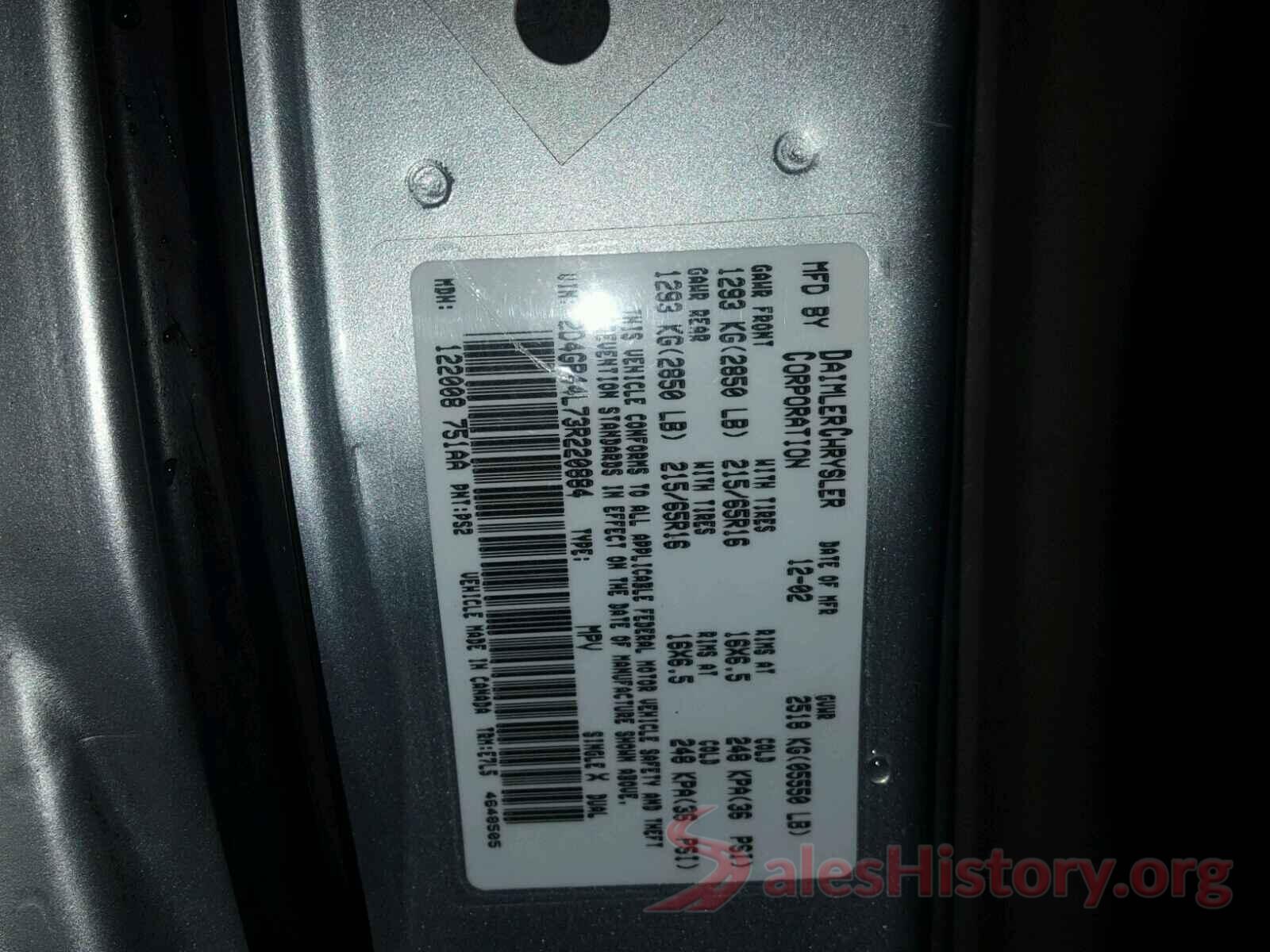 1N4AL3AP5HC291720 2003 DODGE CARAVAN