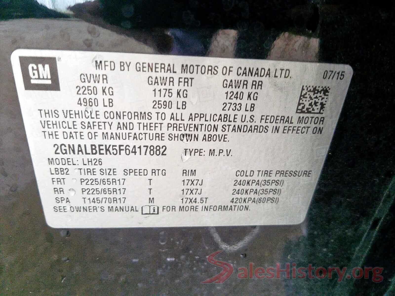 1FMCU9GD0HUD03648 2015 CHEVROLET EQUINOX