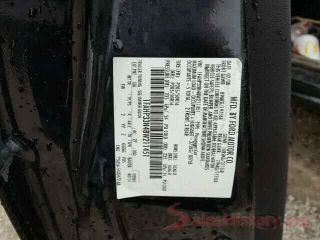 JTEZU5JR9J5185302 2008 FORD FOCUS