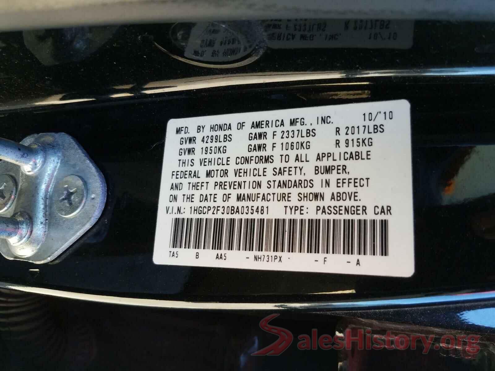 3KPA24AD1LE337327 2011 HONDA ACCORD