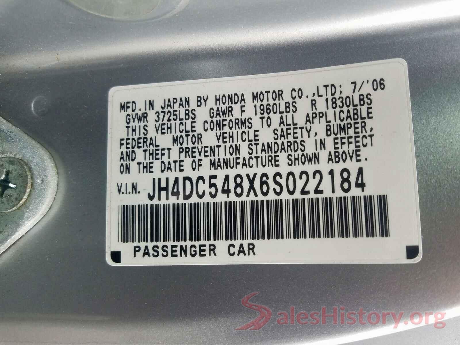 1HGCV1F1XJA014585 2006 ACURA RSX