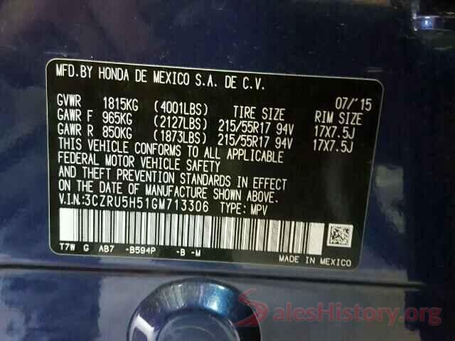 1N6AA1CJ1HN558530 2016 HONDA HR-V