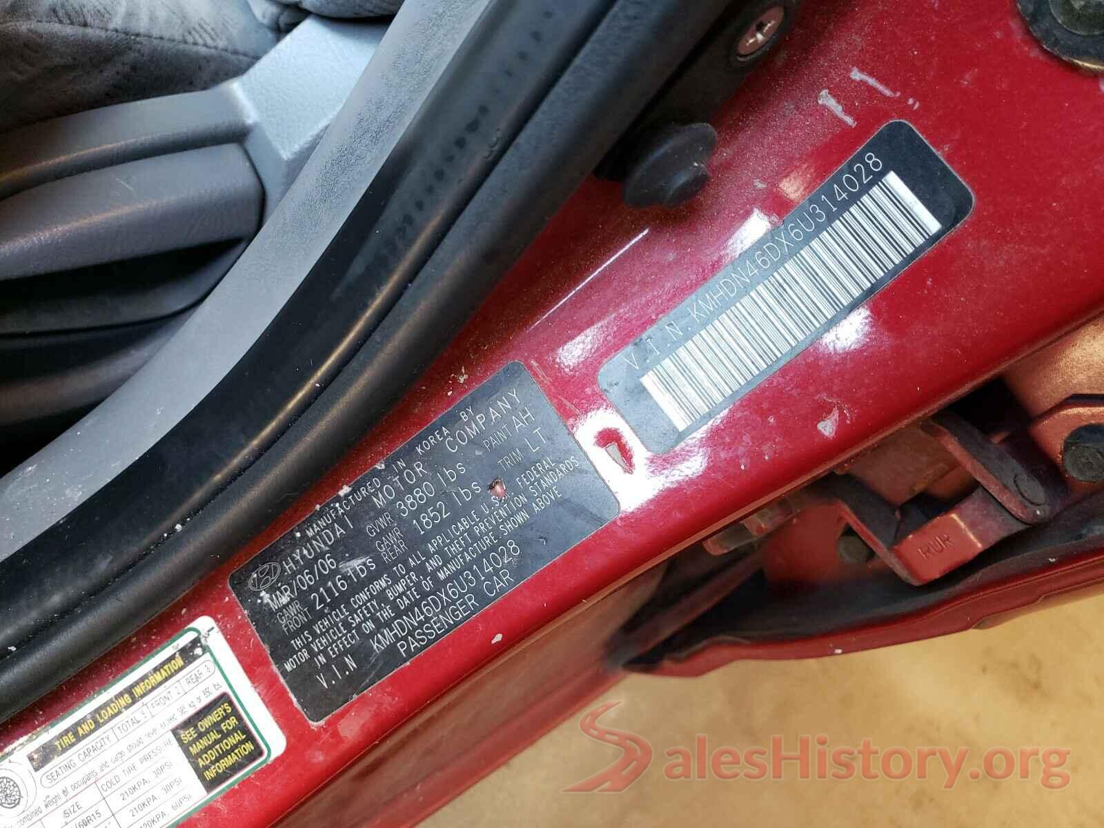 1N4AL3AP3JC208081 2006 HYUNDAI ELANTRA