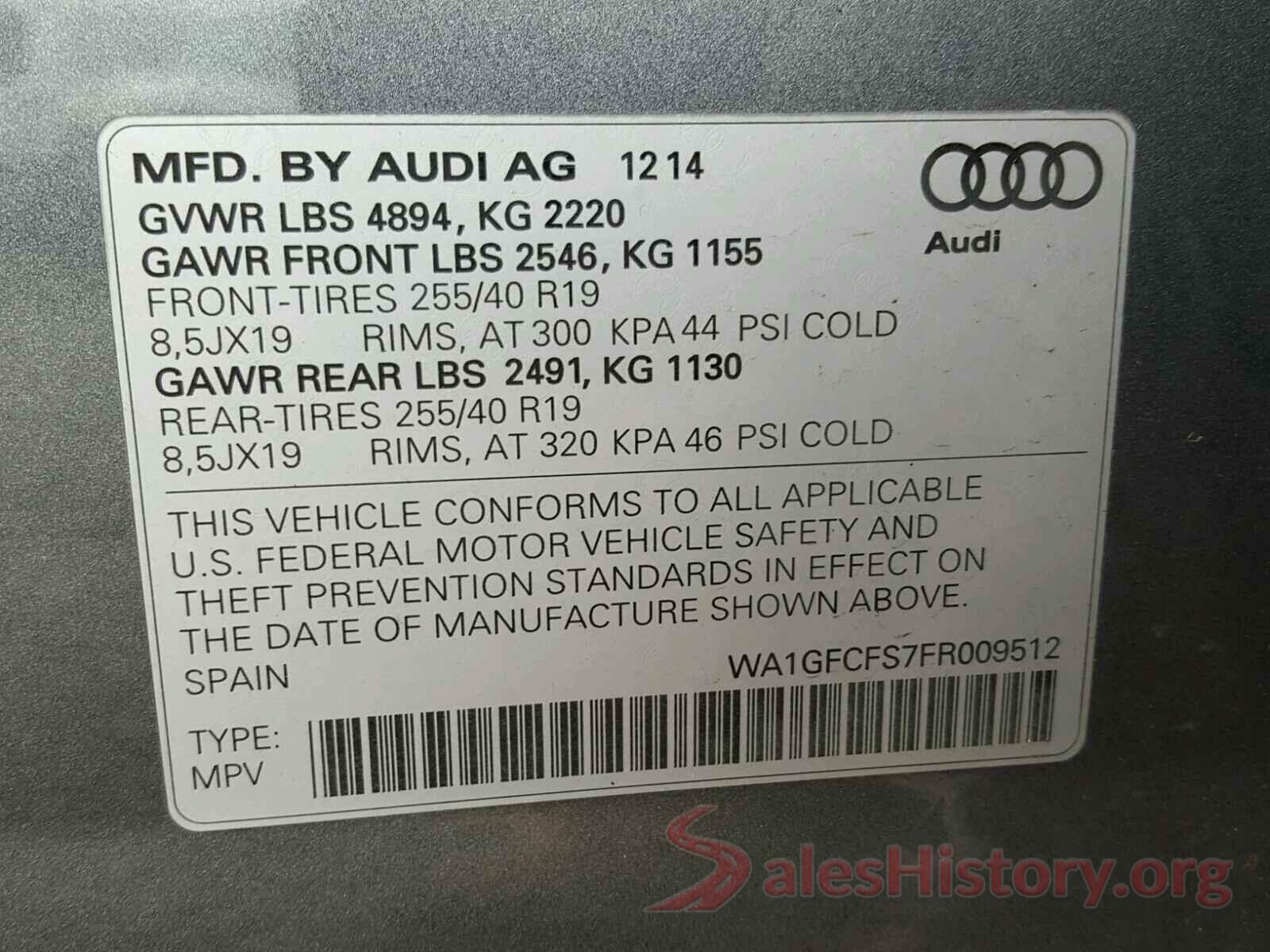 3N1AB7AP6KY315898 2015 AUDI Q3