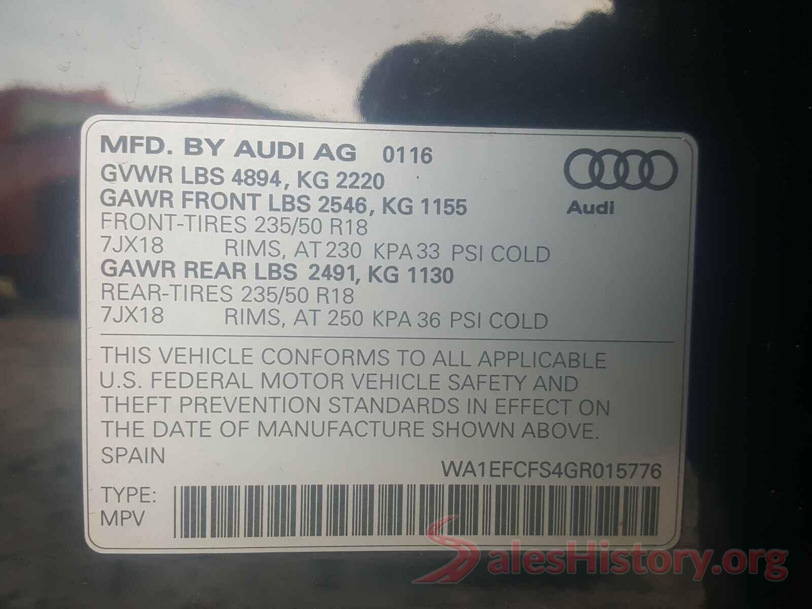 JTMRJREV9JD243622 2016 AUDI Q3