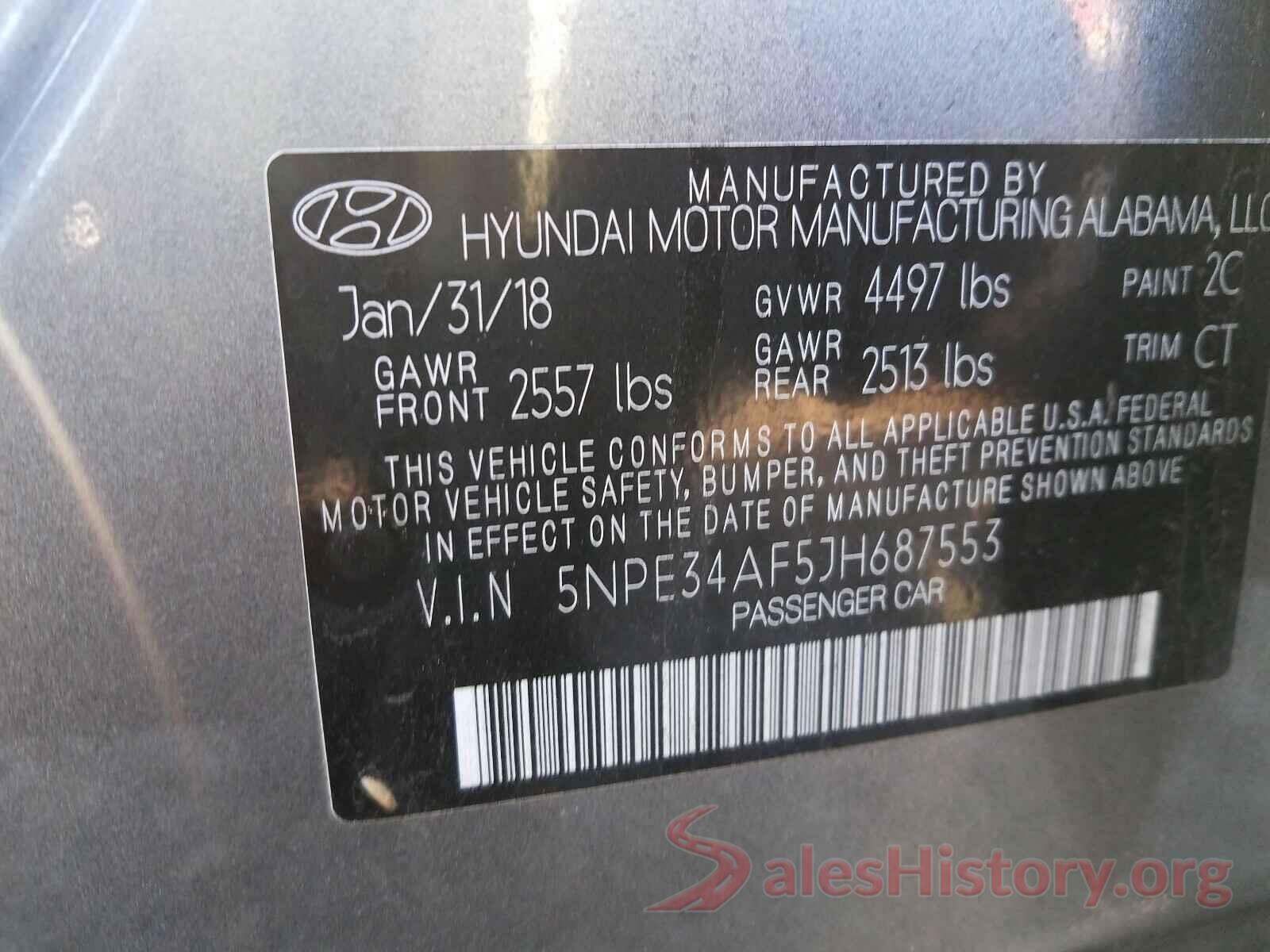 5NPE34AF5JH687553 2018 HYUNDAI SONATA