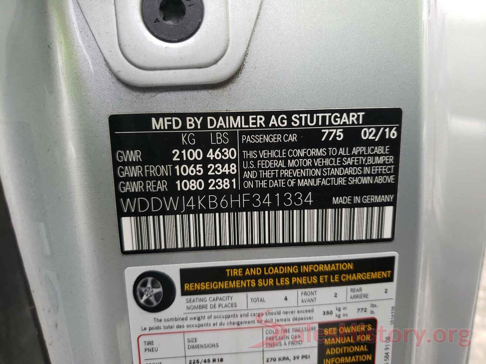 WDDWJ4KB6HF341334 2017 MERCEDES-BENZ C CLASS