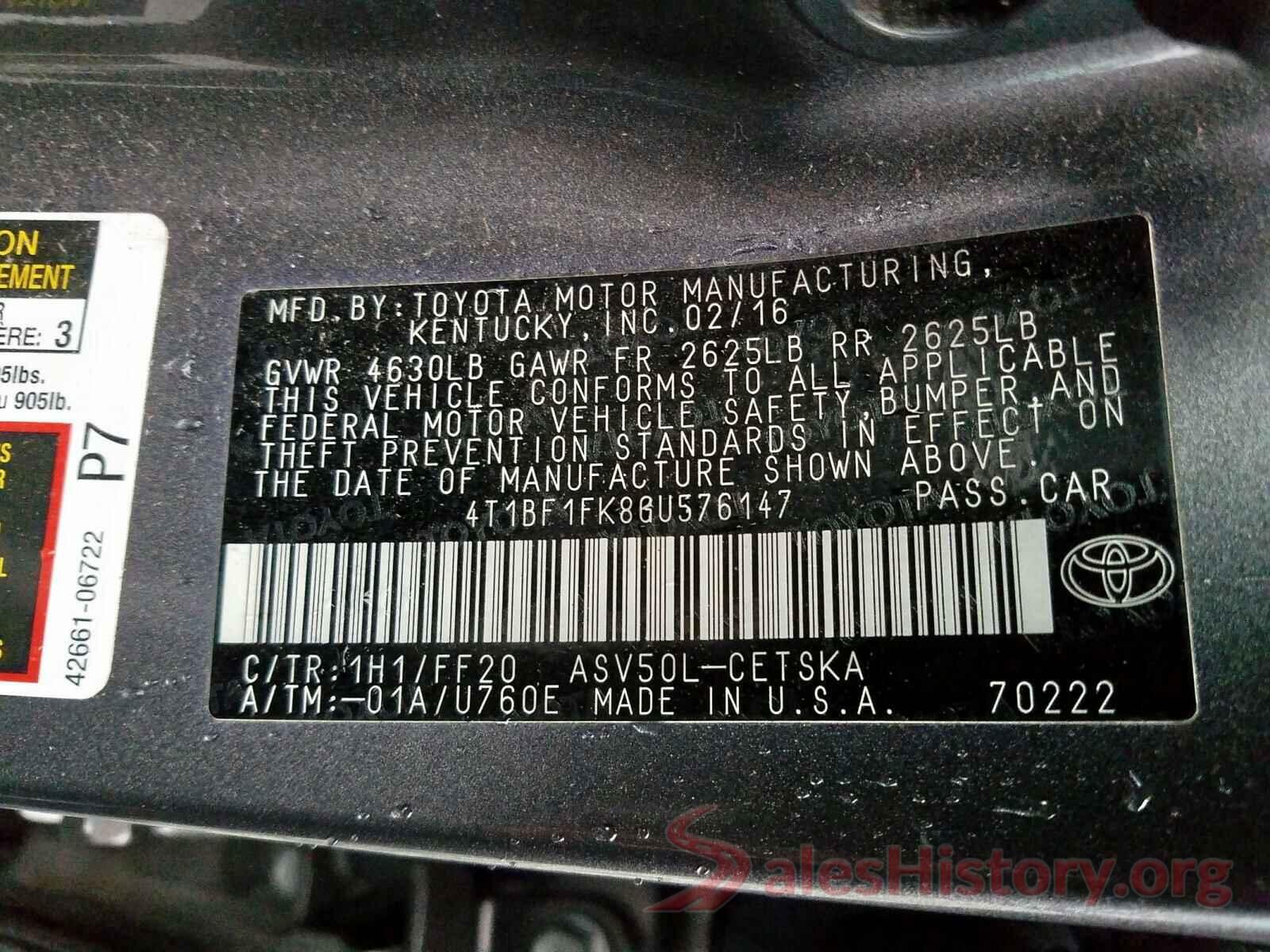 5YFEPMAE9MP175829 2016 TOYOTA CAMRY