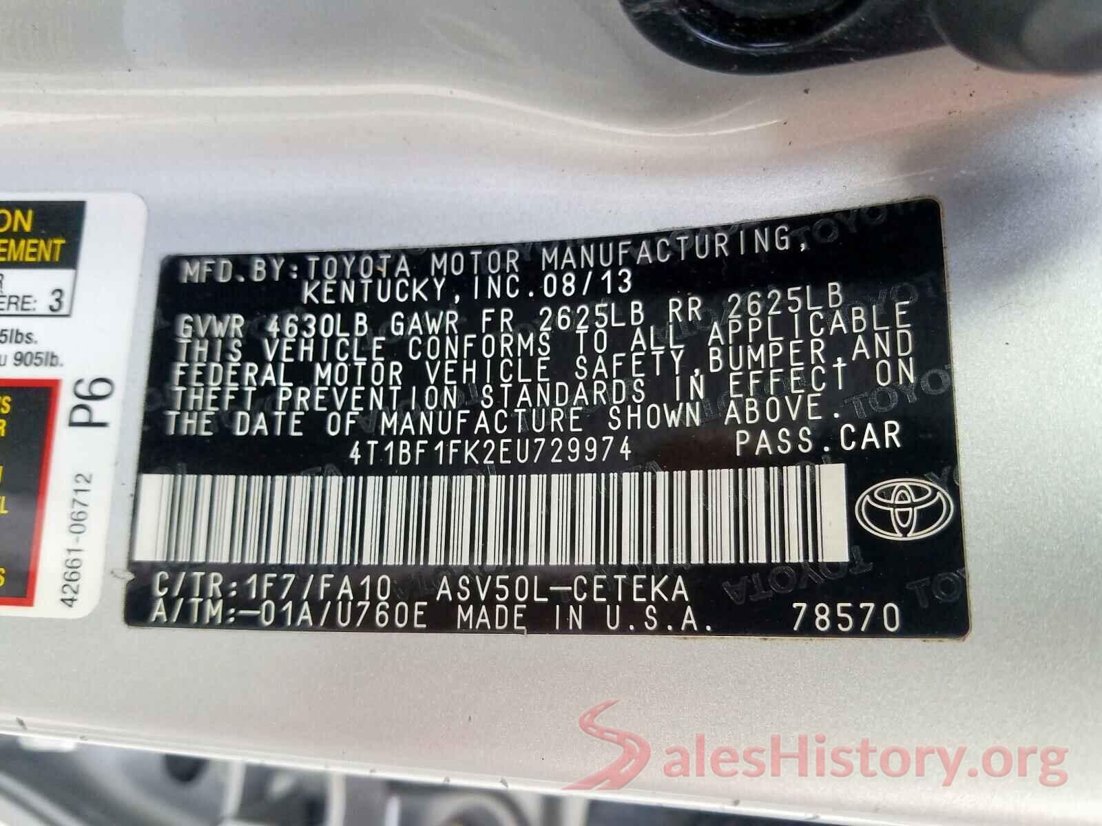 3VWC57BU8KM069846 2014 TOYOTA CAMRY