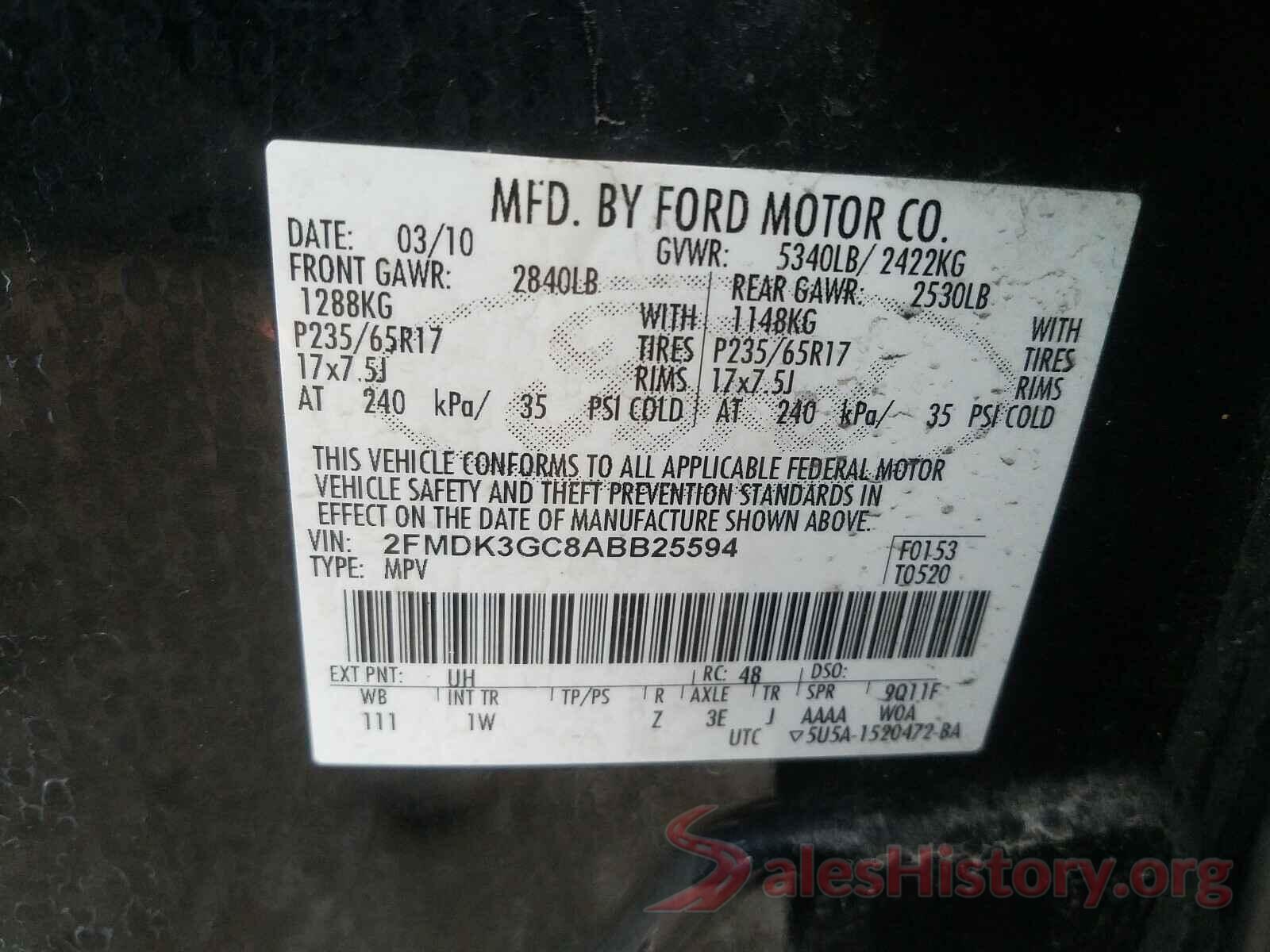 1C4NJPBA1GD603009 2010 FORD EDGE