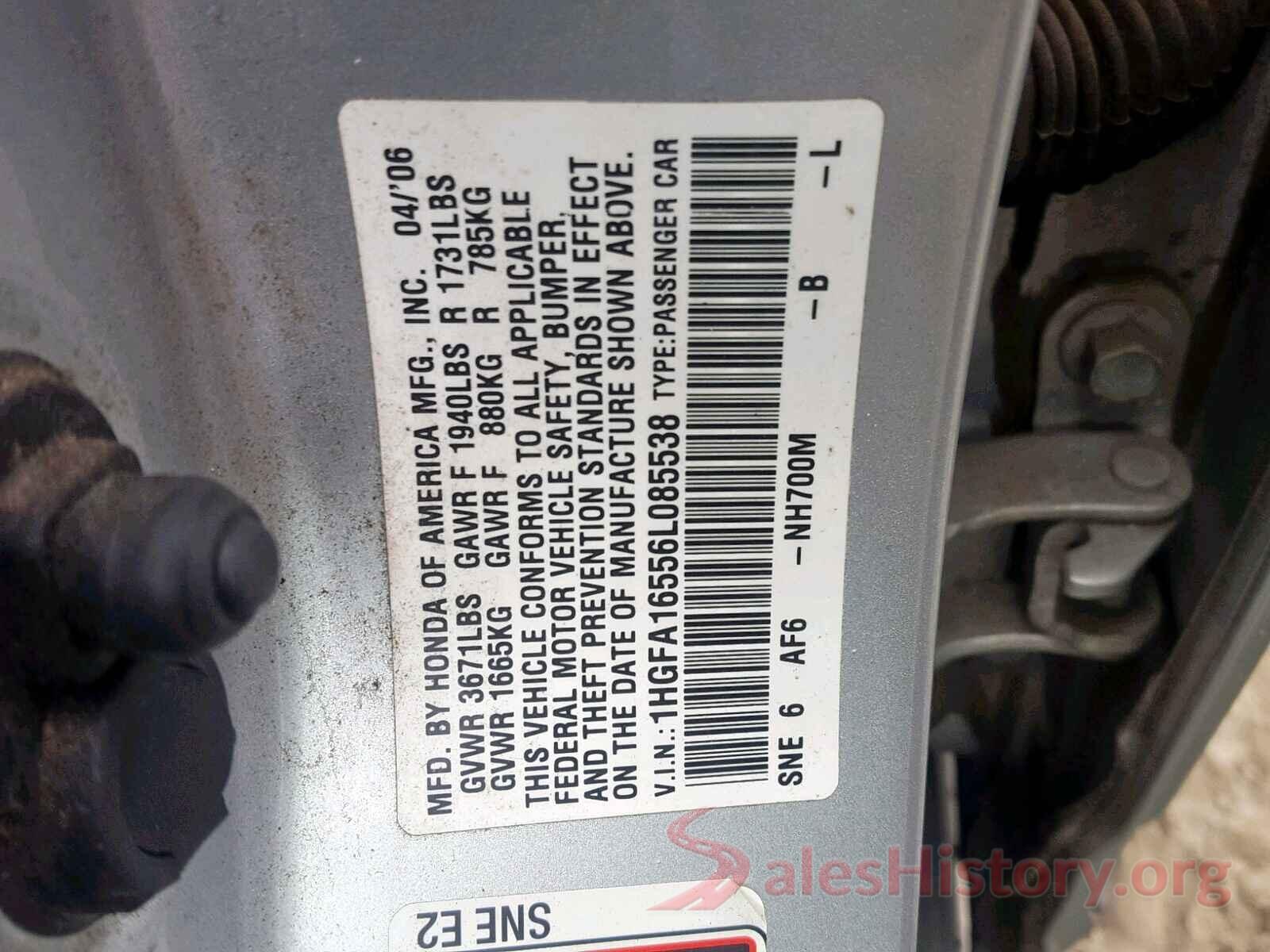 1N6AF0LY8GN802388 2006 HONDA CIVIC LX