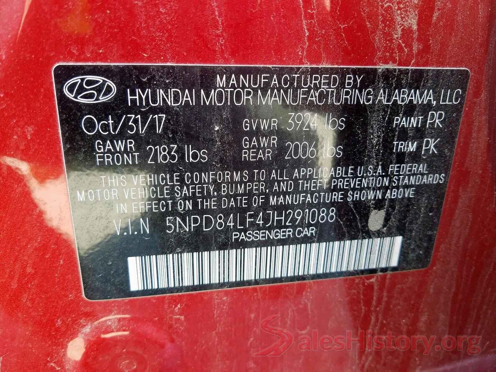 5NPD84LF4JH291088 2018 HYUNDAI ELANTRA