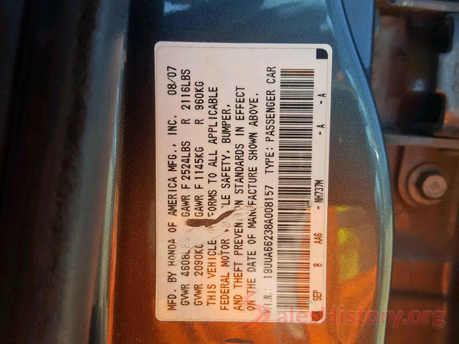 5NPDH4AE7GH744199 2008 ACURA TL