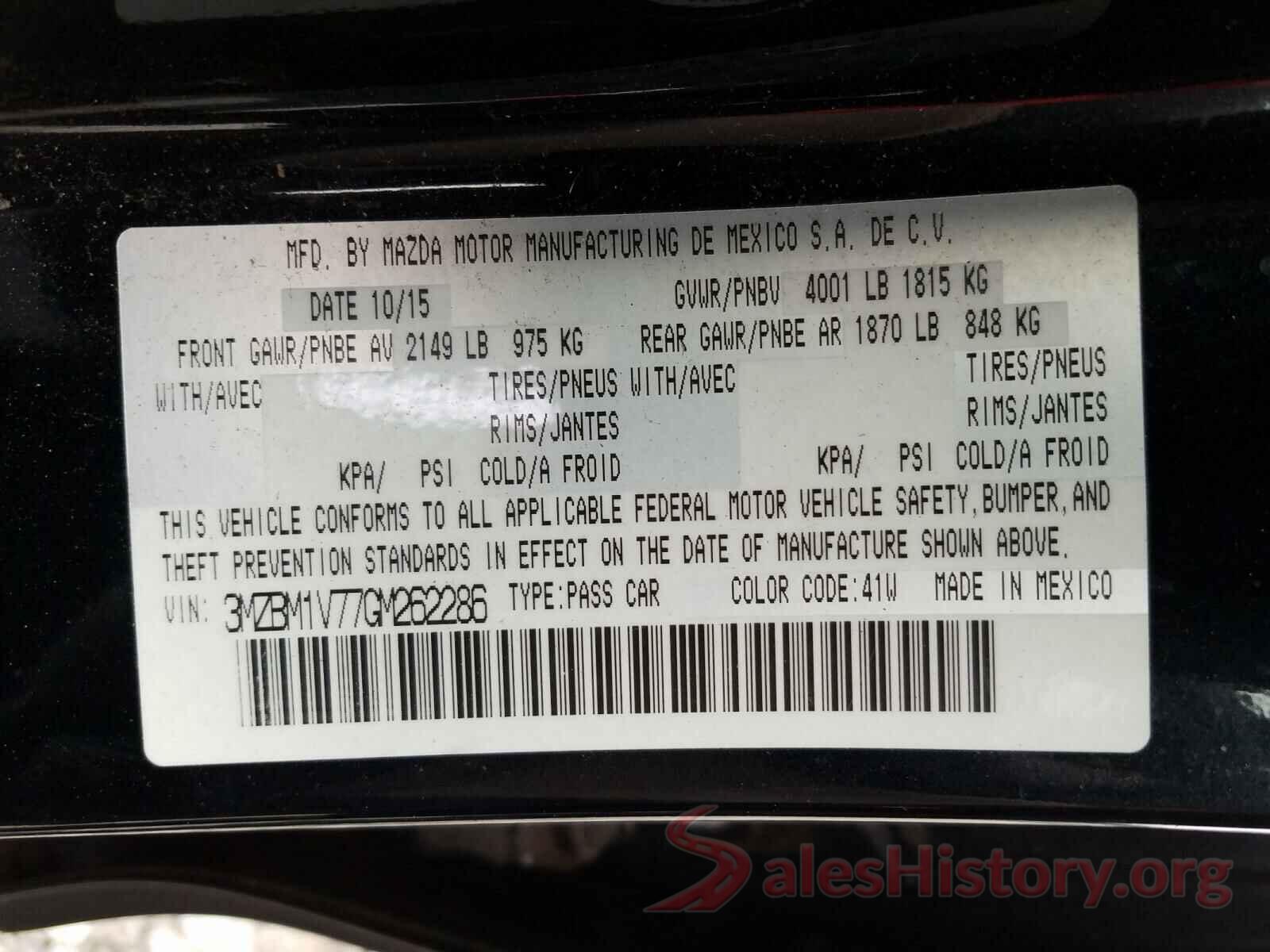 3MZBM1V77GM262286 2016 MAZDA 3