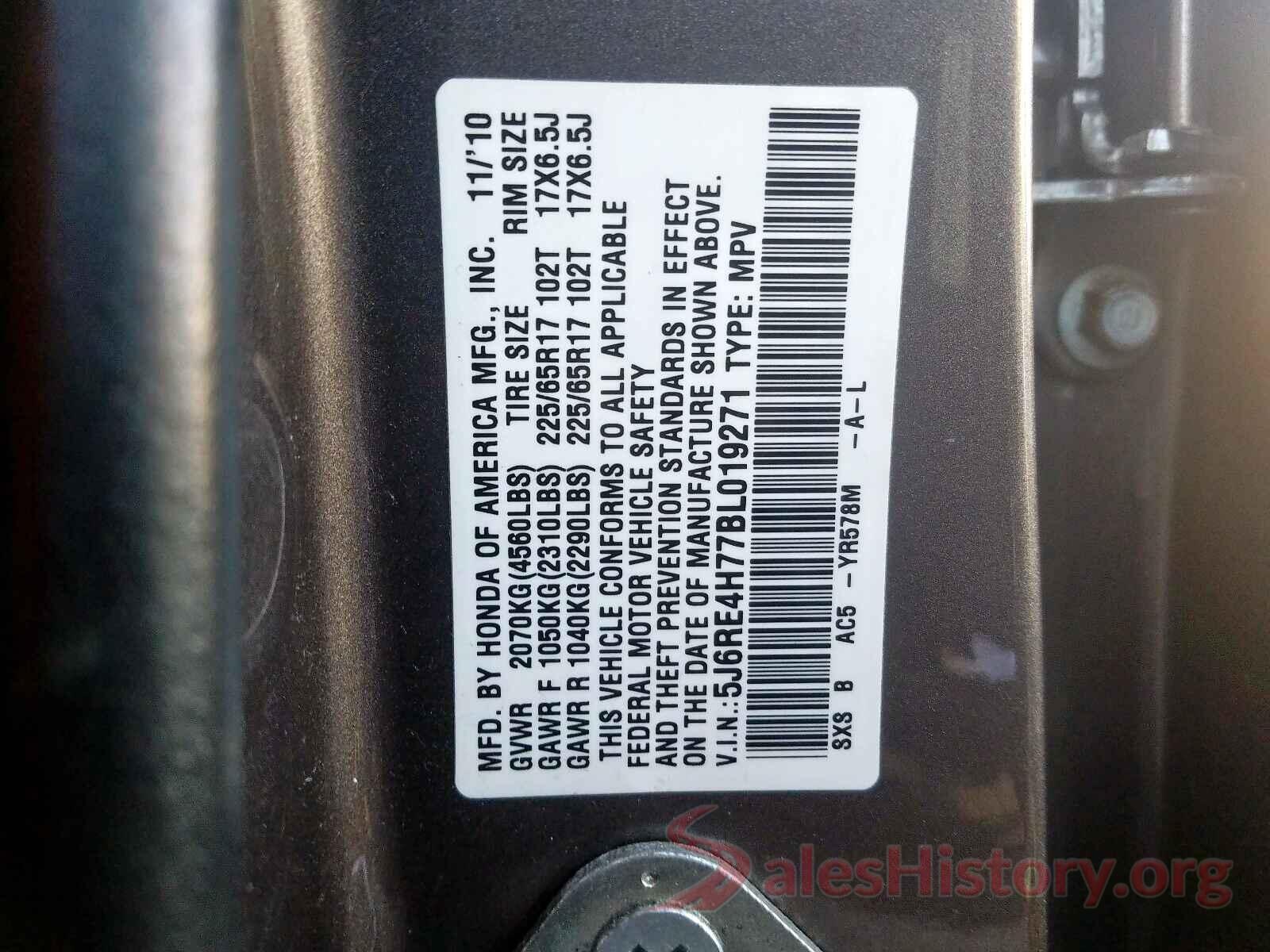 3N1CE2CPXGL367233 2011 HONDA CRV