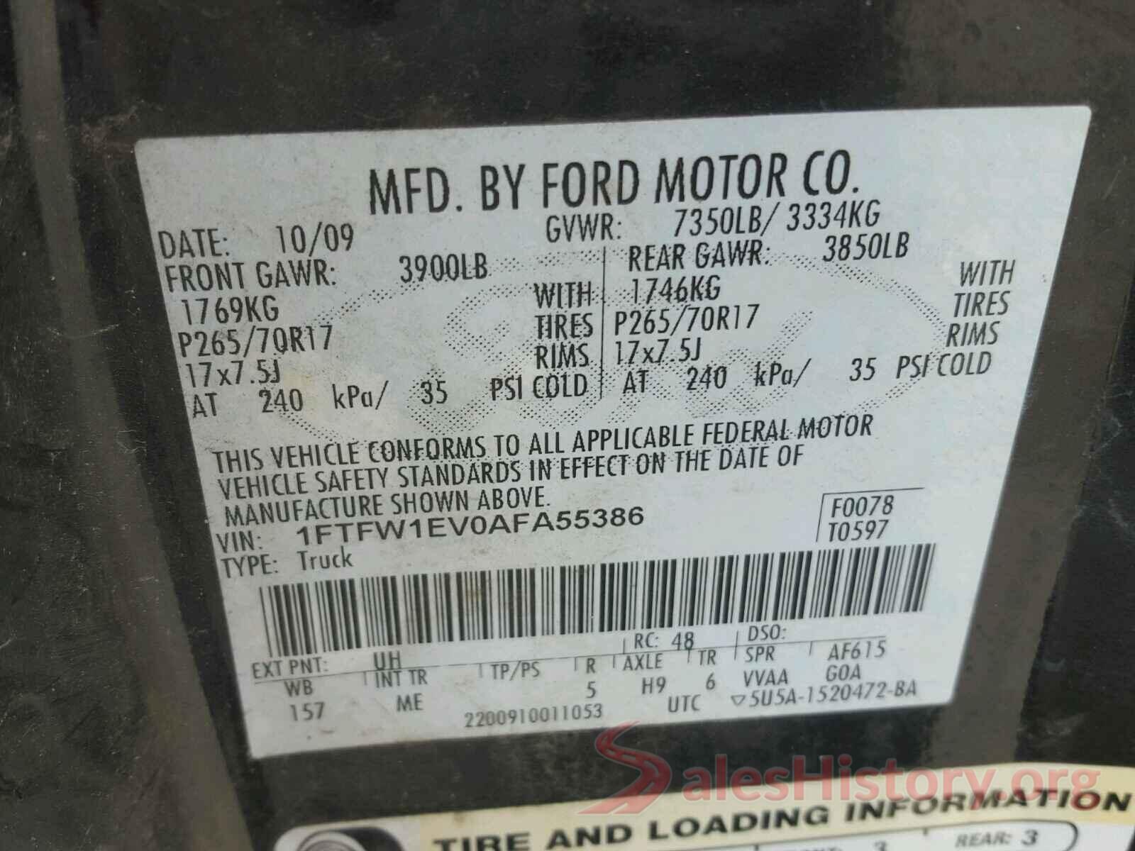 5TDDZRFH6KS705054 2010 FORD F150