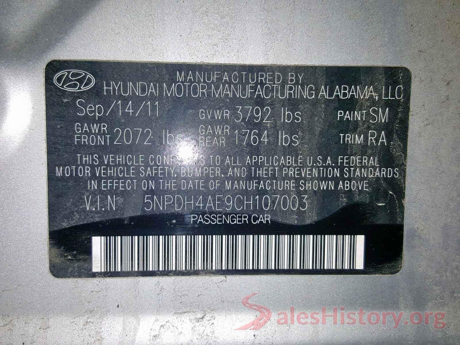 5NPE24AF7GH371342 2012 HYUNDAI ELANTRA