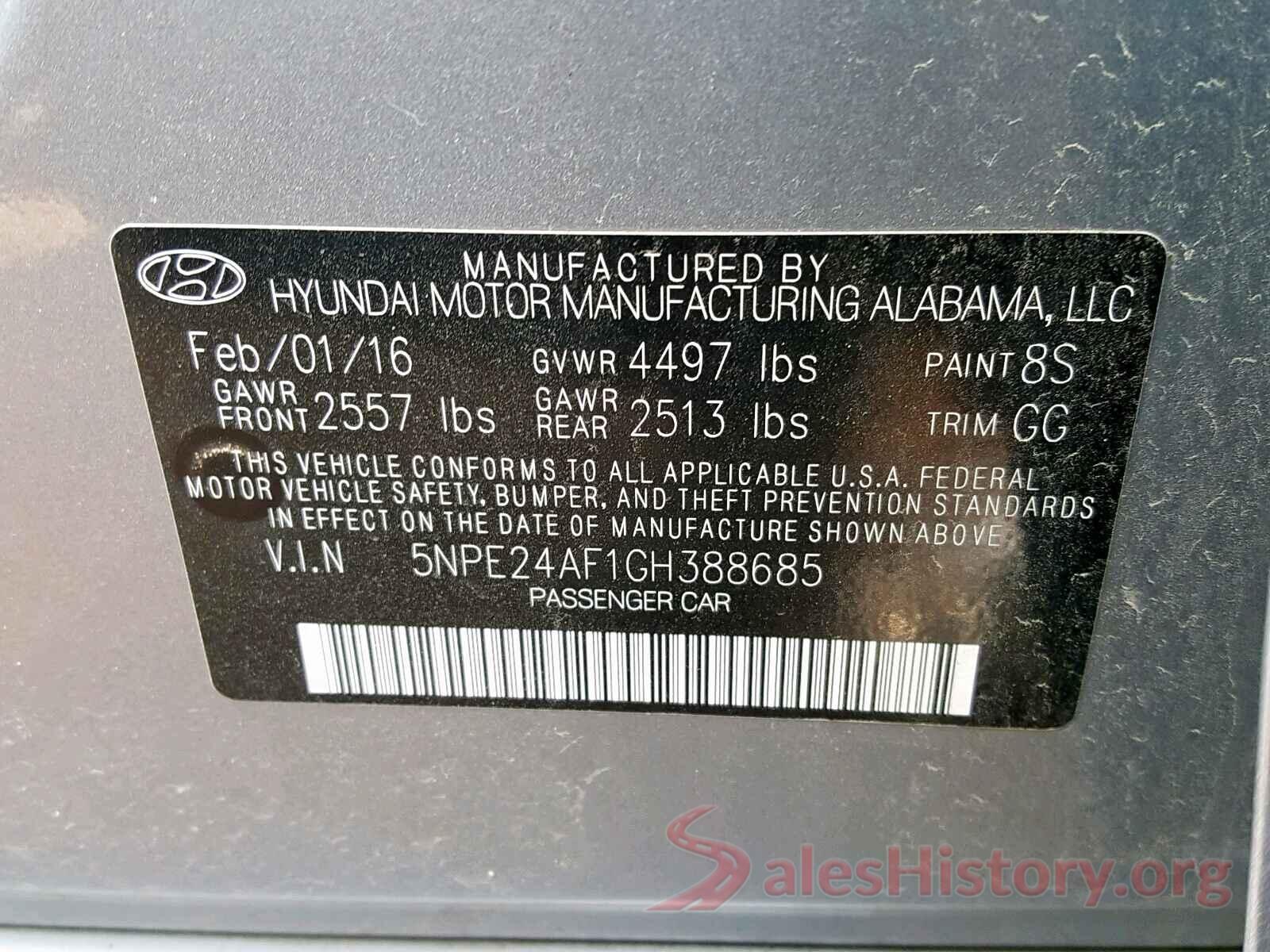 3N1AB7AP9GY297839 2016 HYUNDAI SONATA