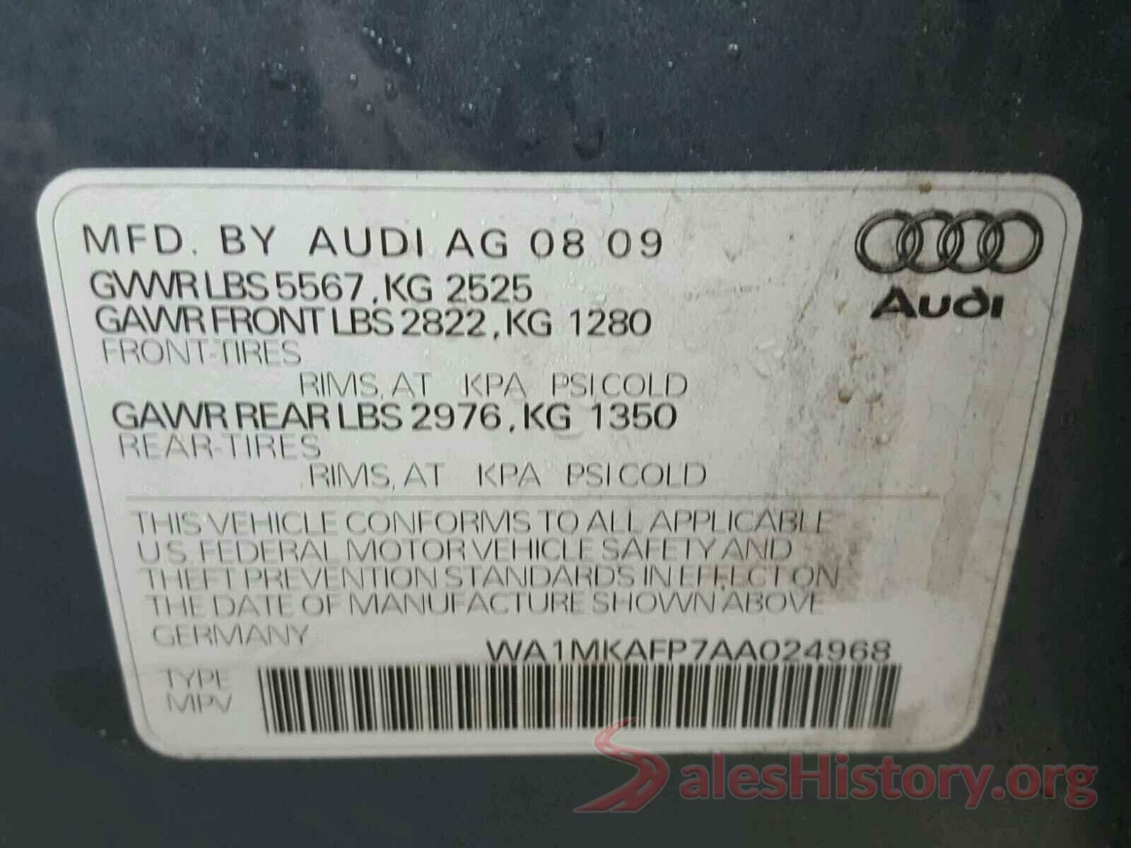 2C3CDXCT7GH163044 2010 AUDI Q5