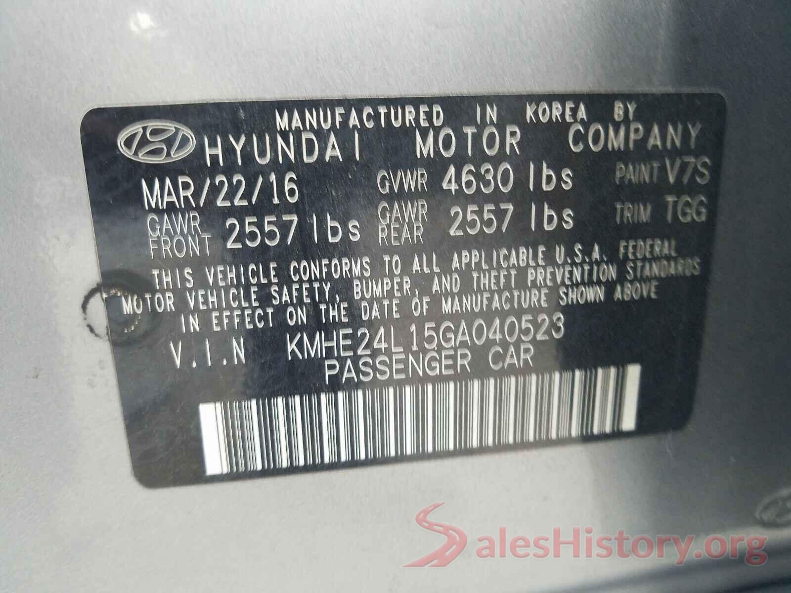 KMHE24L15GA040523 2016 HYUNDAI SONATA