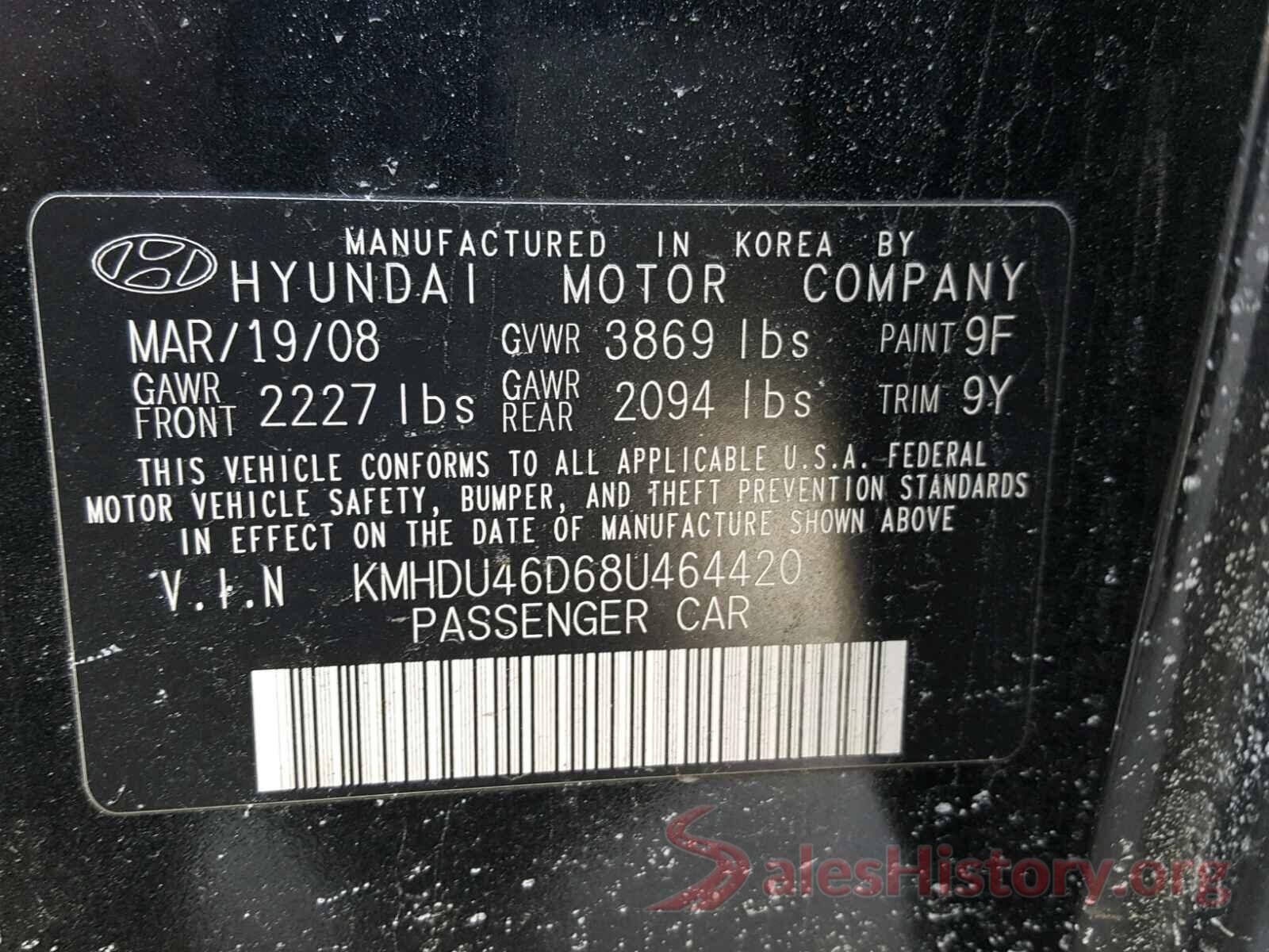 5YFBURHE4HP730965 2008 HYUNDAI ELANTRA