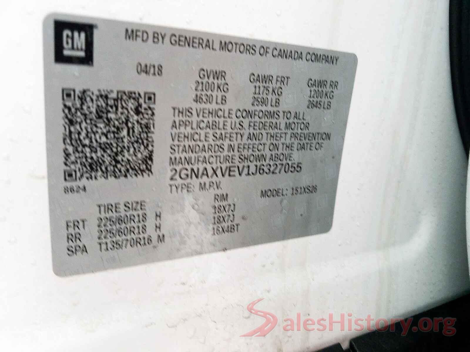 1FMCU9J90HUE14169 2018 CHEVROLET EQUINOX