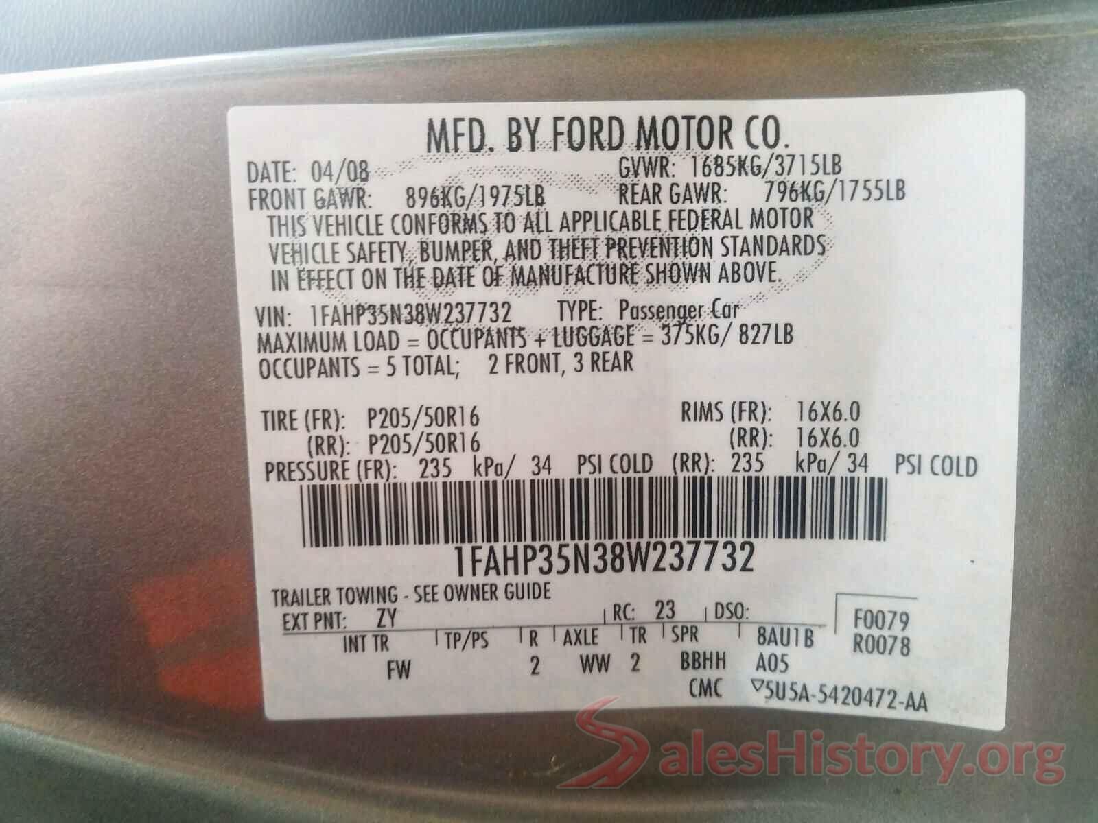 JN8AT2MT0LW009539 2008 FORD FOCUS