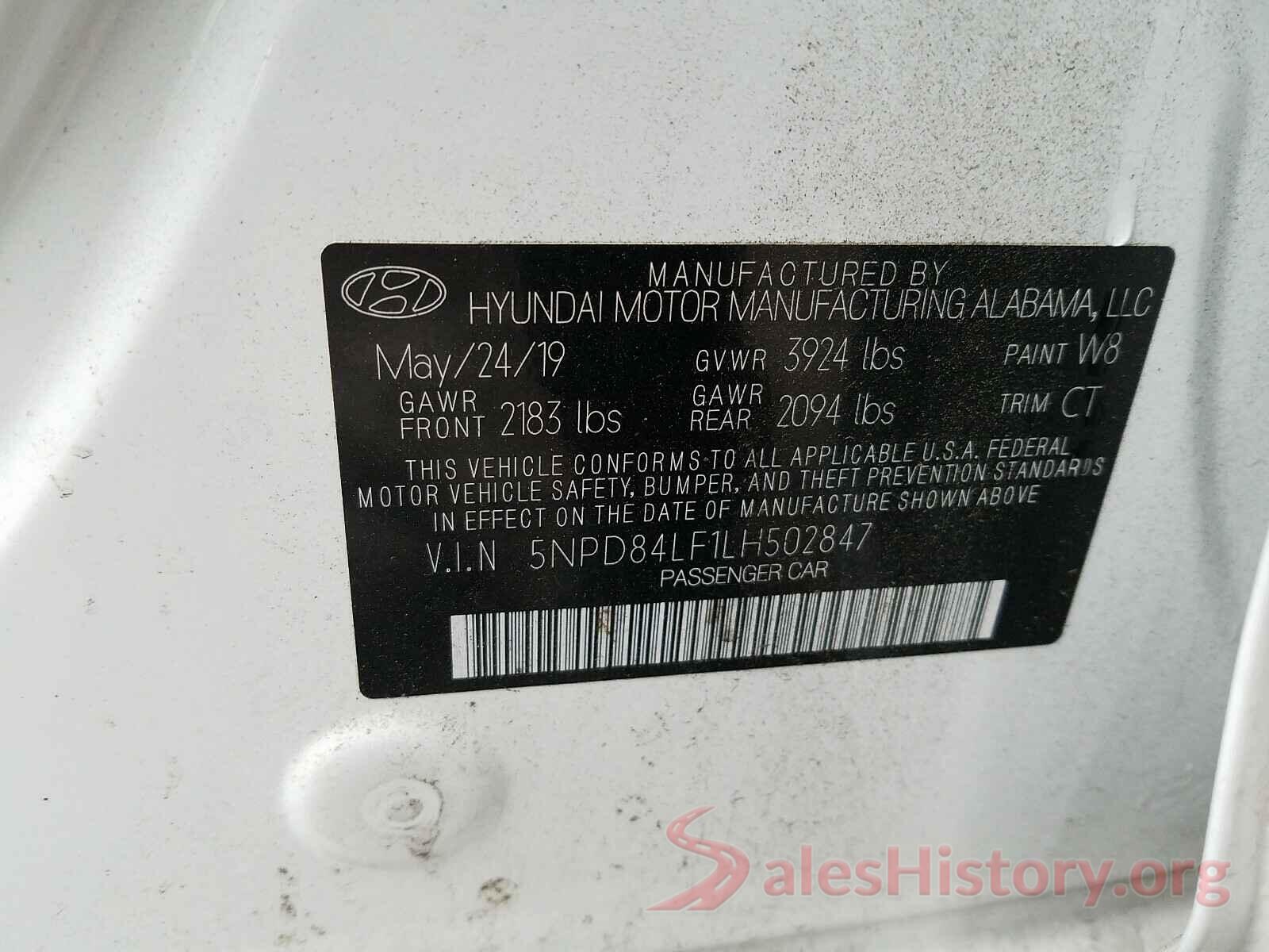 5NPD84LF1LH502847 2020 HYUNDAI ELANTRA